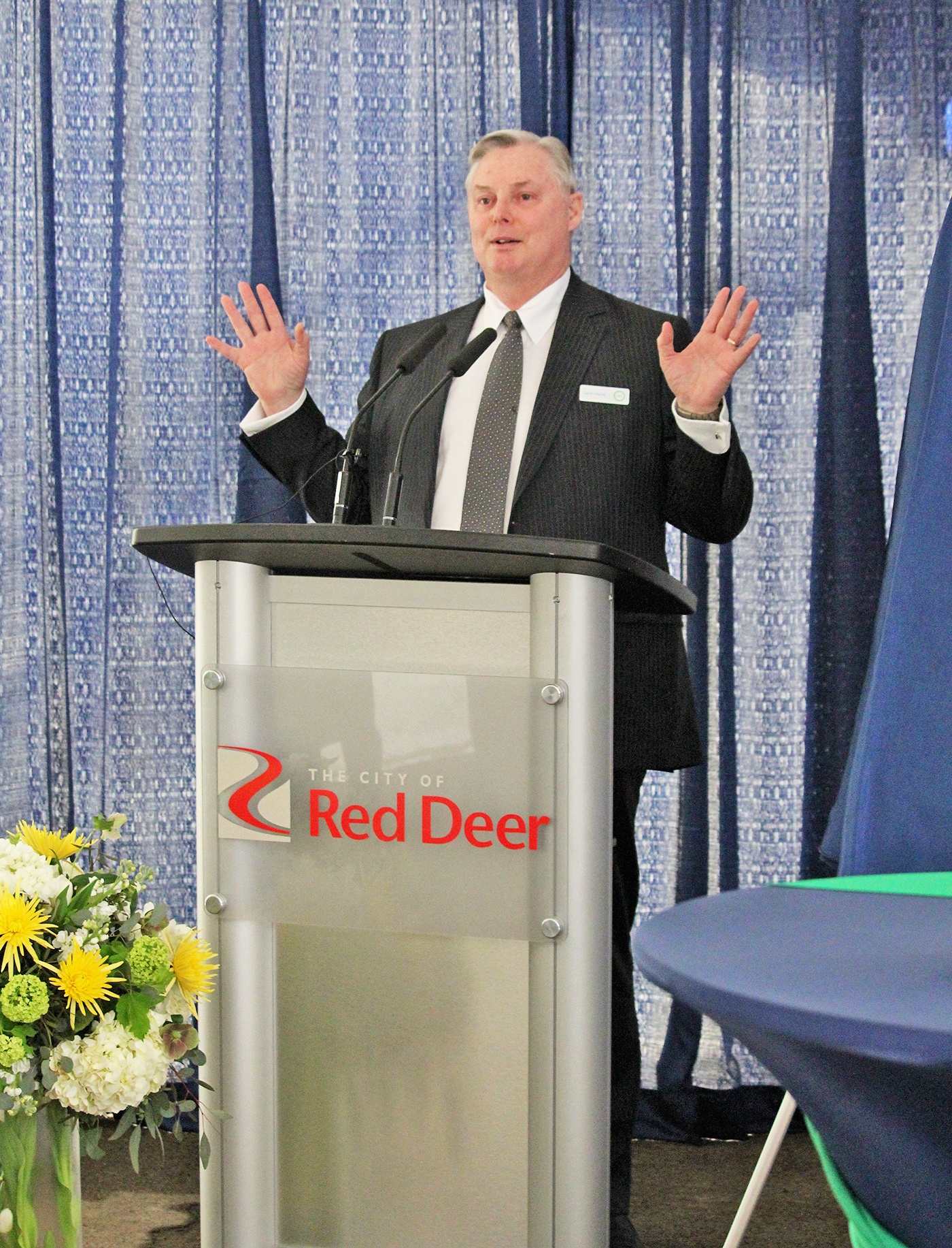 ANNOUNCEMENT - President and CEO of Servus Credit Union Garth Warner talks about the opportunity of the Red Deer Arena being named the Servus Arena.