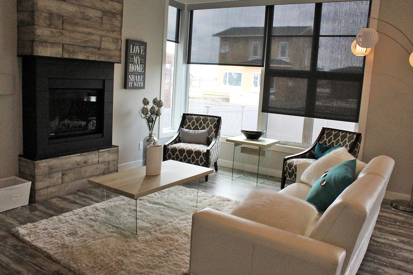 UNWIND - A modern style upstairs living room is one of the many features of this Mason Martin Homes on Lindman Avenue.