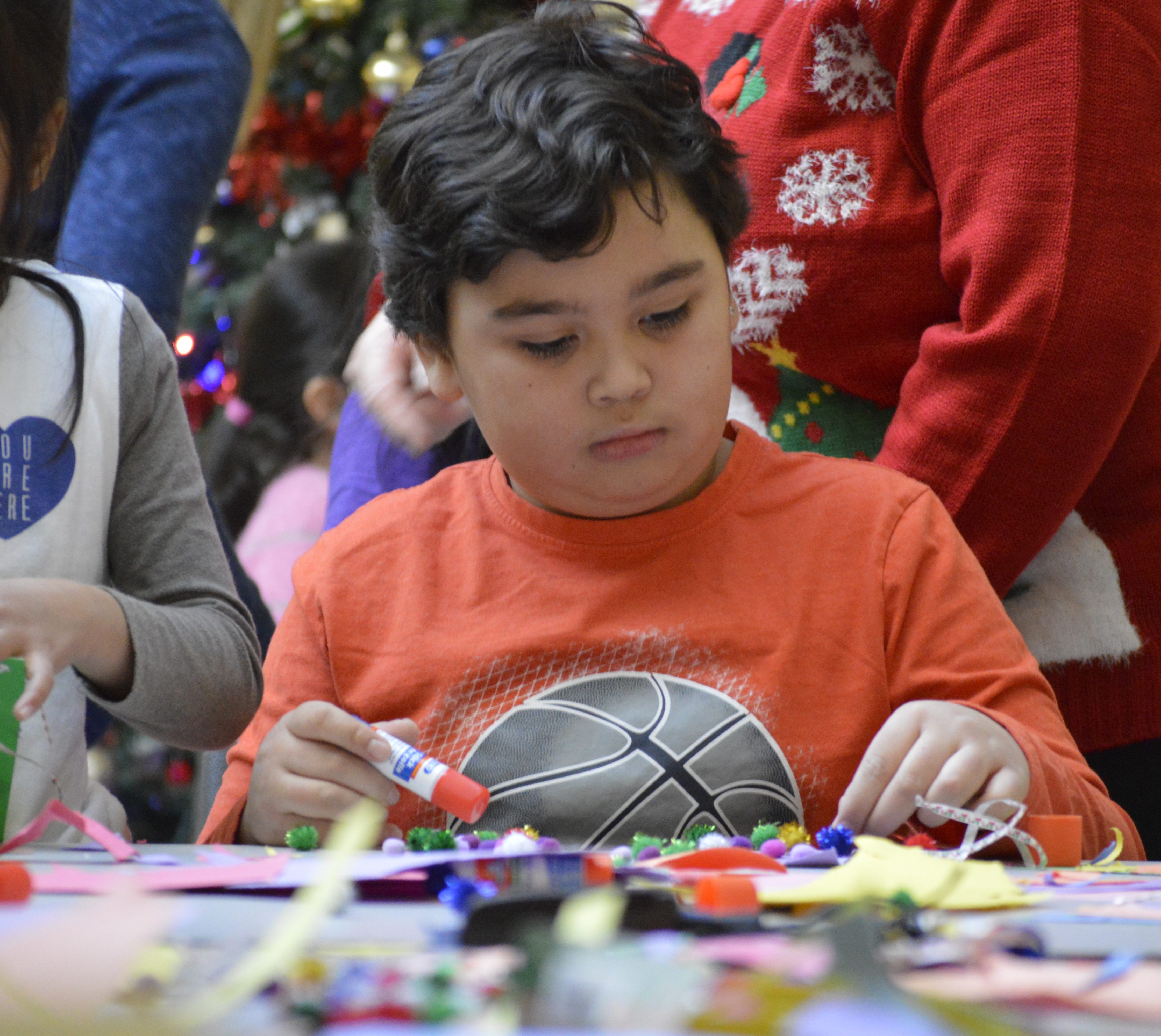 FIRST CHRISTMAS - Grade 4 student Chris Galan Hernandez crafts at St. Patrick’s Community School last Wednesday. Hernandez came to Canada from El Salvador. For students like him who are new to the country