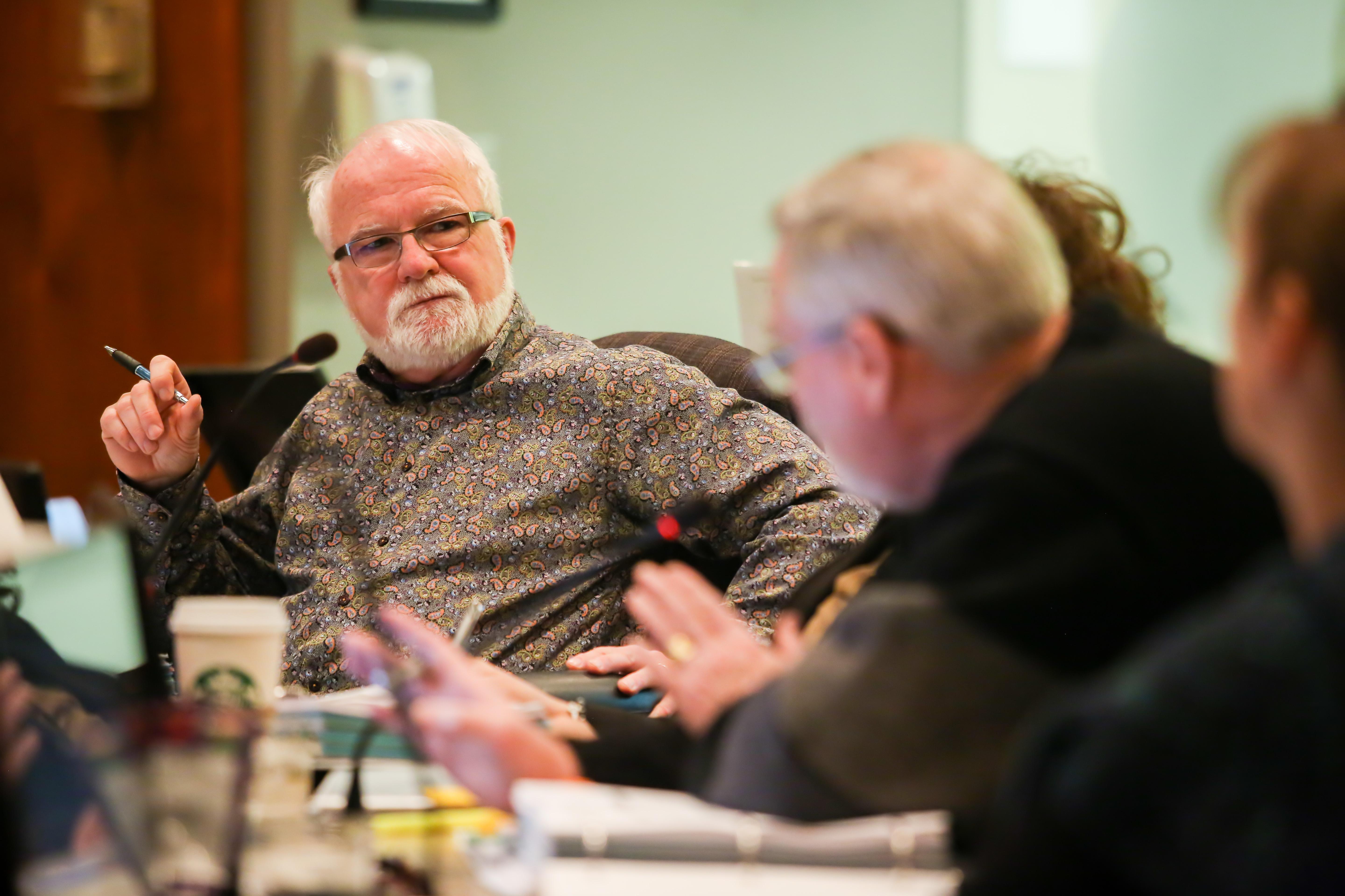 DEBATE - Councillor Ken Johnston listens to discussion around the council table during 2017 Operating Budget deliberations.