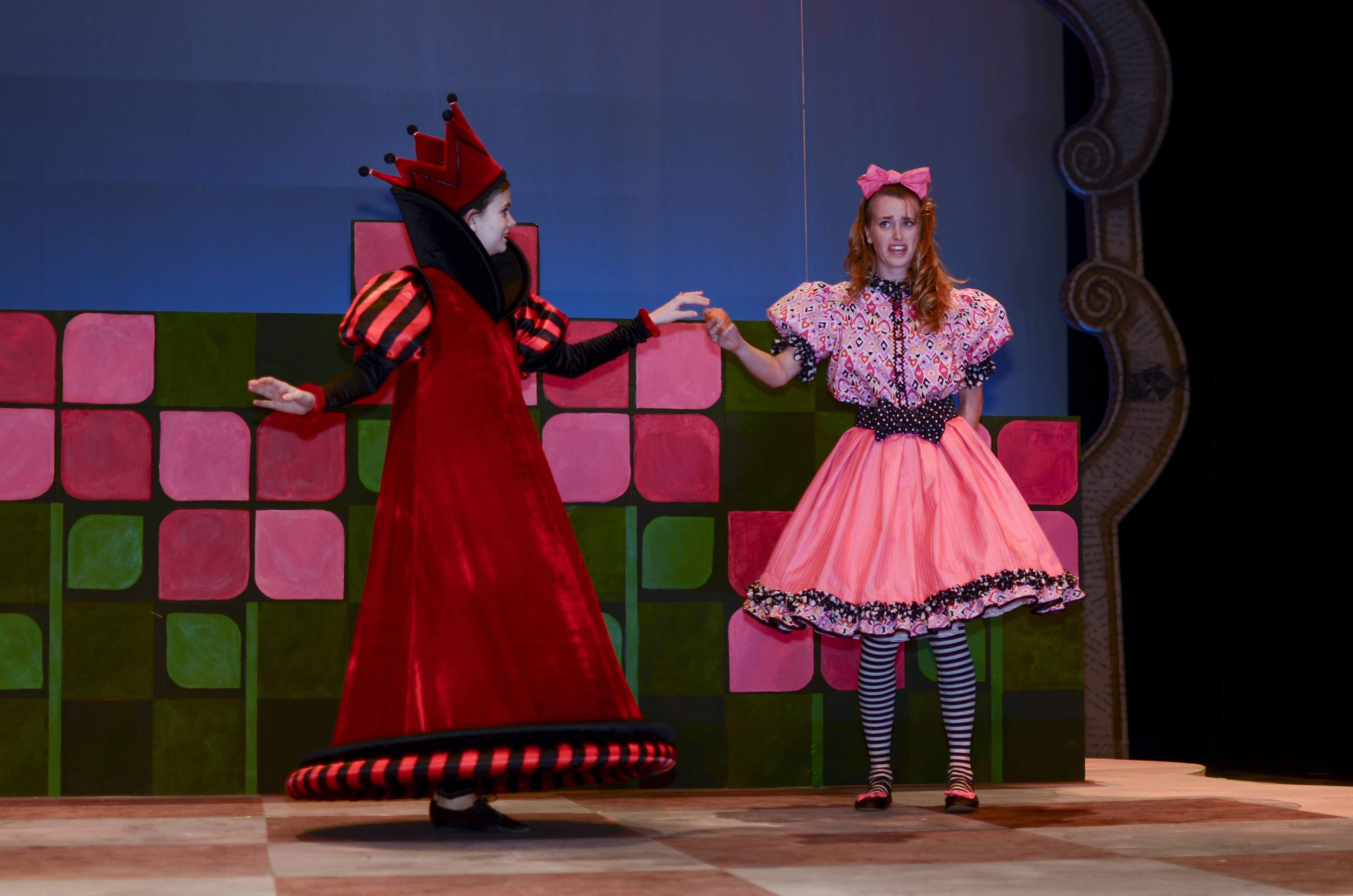 MAGICAL TALE - Red Deer College students Julia Van Dam as Alice and Jessica Bordley as the Red Queen rehearse a scene from Alice Through The Looking Glass. The show opens on Nov. 21st on the Arts Centre mainstage.