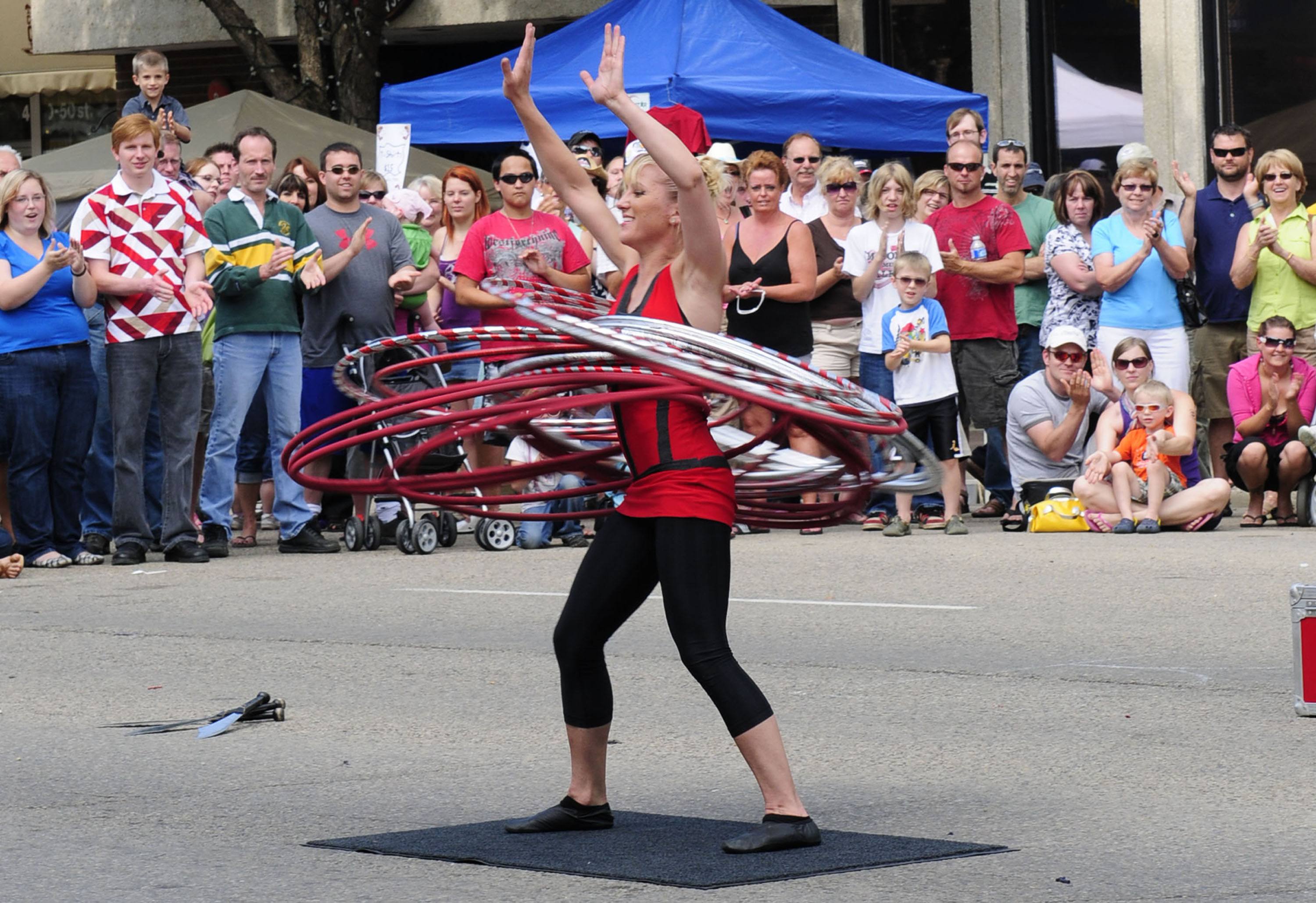 DAZZLING- Audiences flock to see one of the many performers at CentreFest last year in the City’s downtown core.