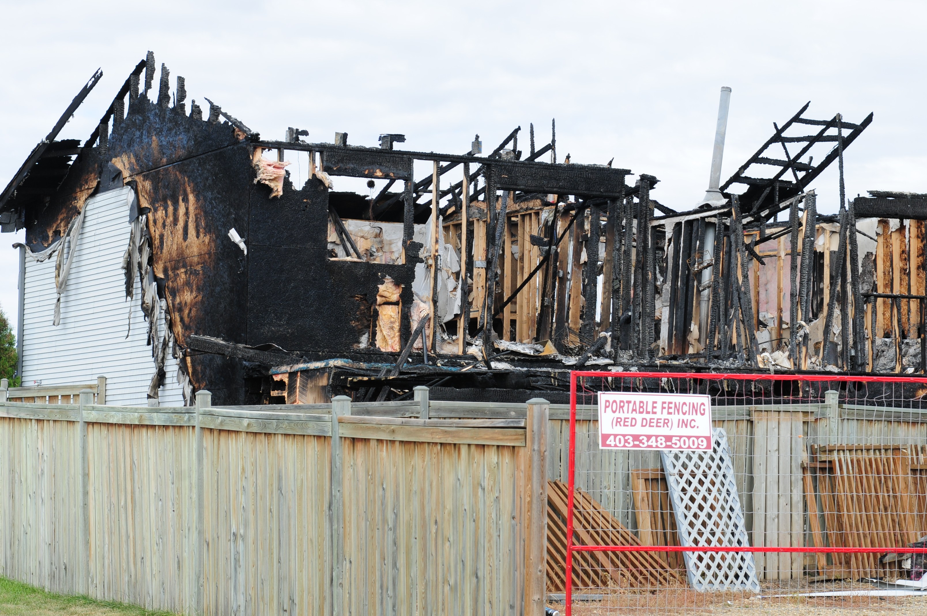 BURNT- The cause of a house fire early last week in Blackfalds continues to be investigated and the remains of the building are fenced in to keep people from entering.