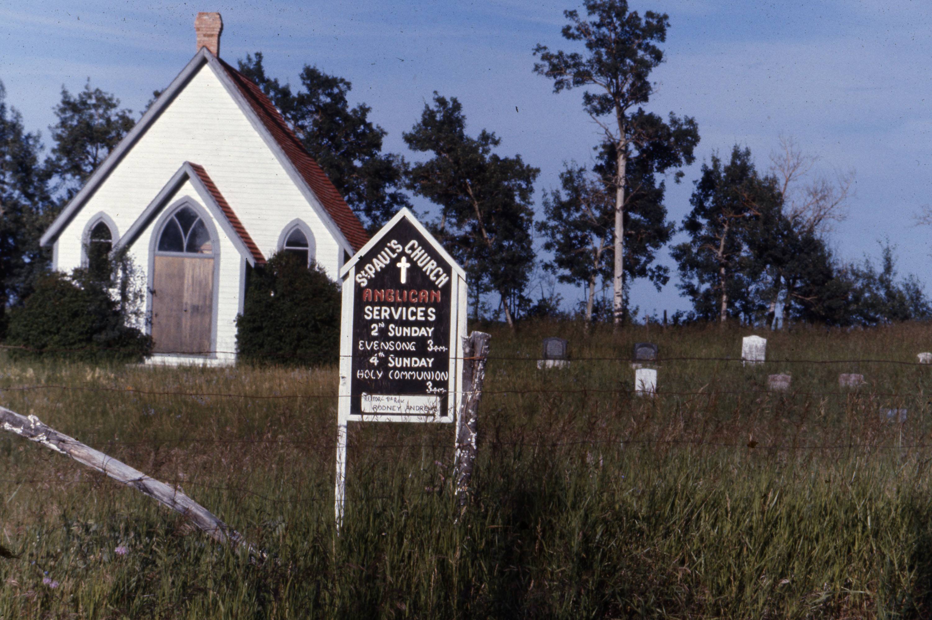 REMEMBRANCE - St. Paul’s Hillsdown Anglican Church east of Red Deer. Florence Kirkwood is buried in the cemetery but her grave marker also includes mention of her beloved husband David who was killed in action in northern France during the Second World War. David is buried in the Canadian War Cemetery near Calais