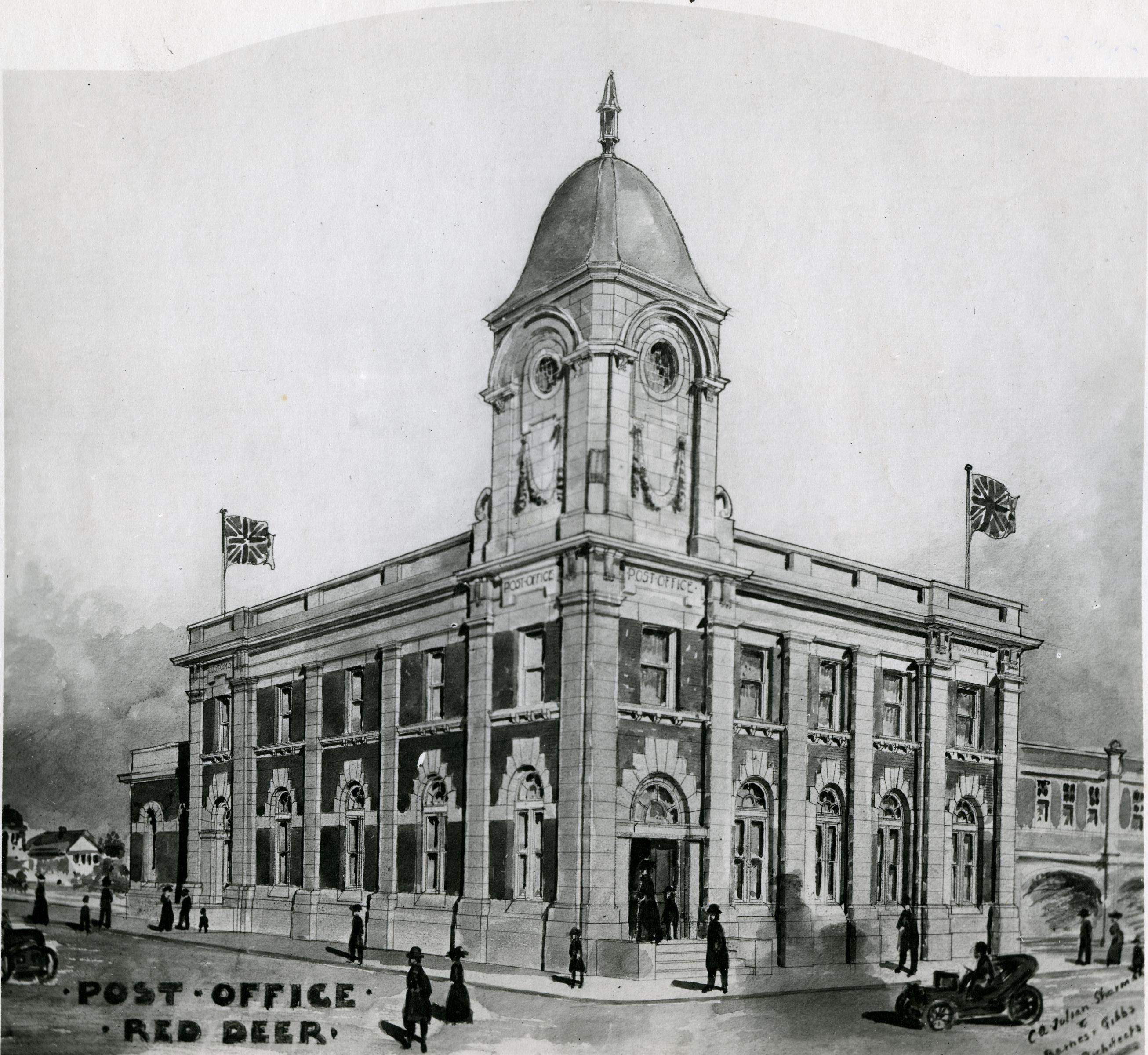 NEW LANDMARK - Pictured is an architects' sketch of the proposed new post office for Red Deer