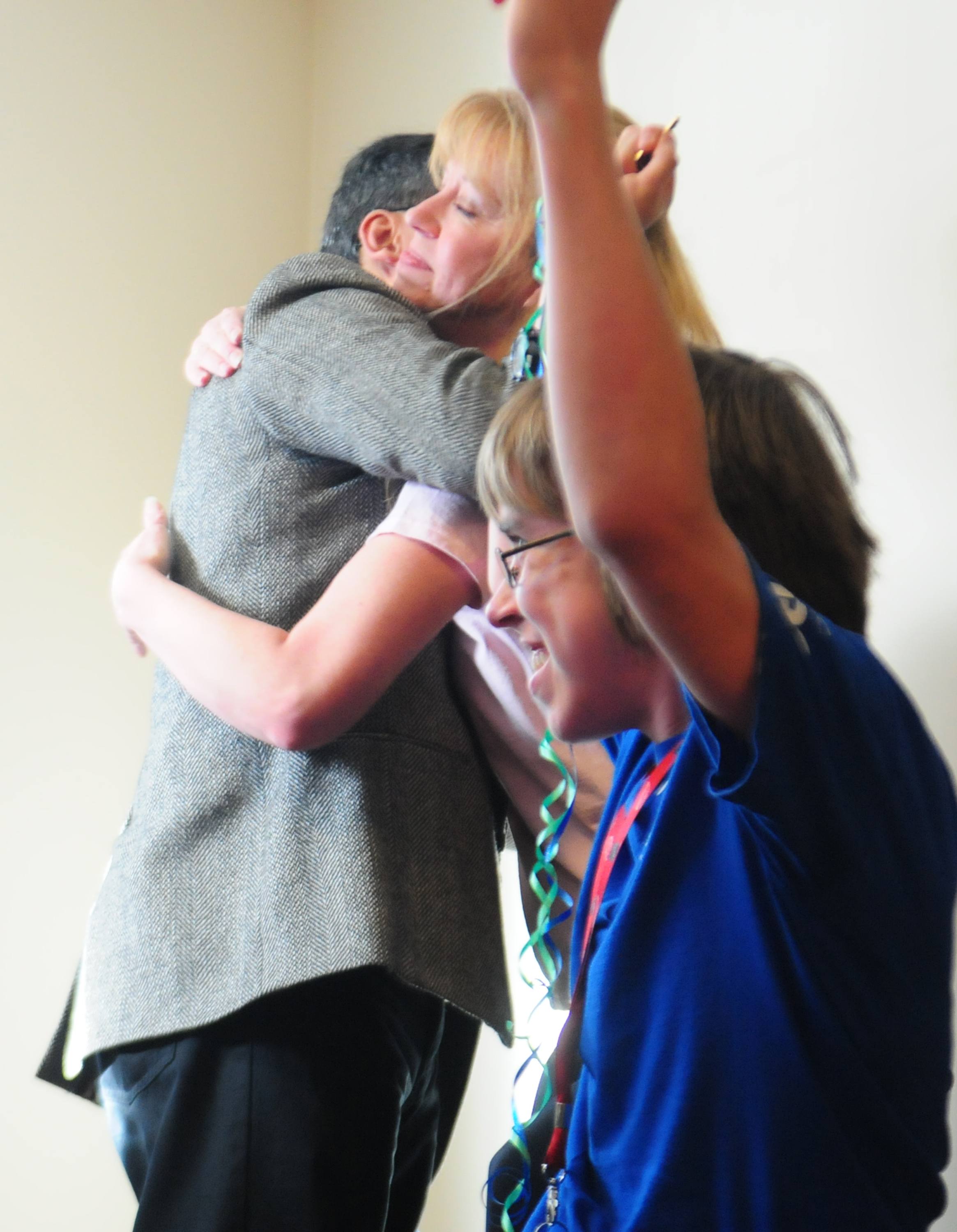 DAY TO REMEMBER- Brandon Schroeder gives a cheer in his family's new home in Red Deer