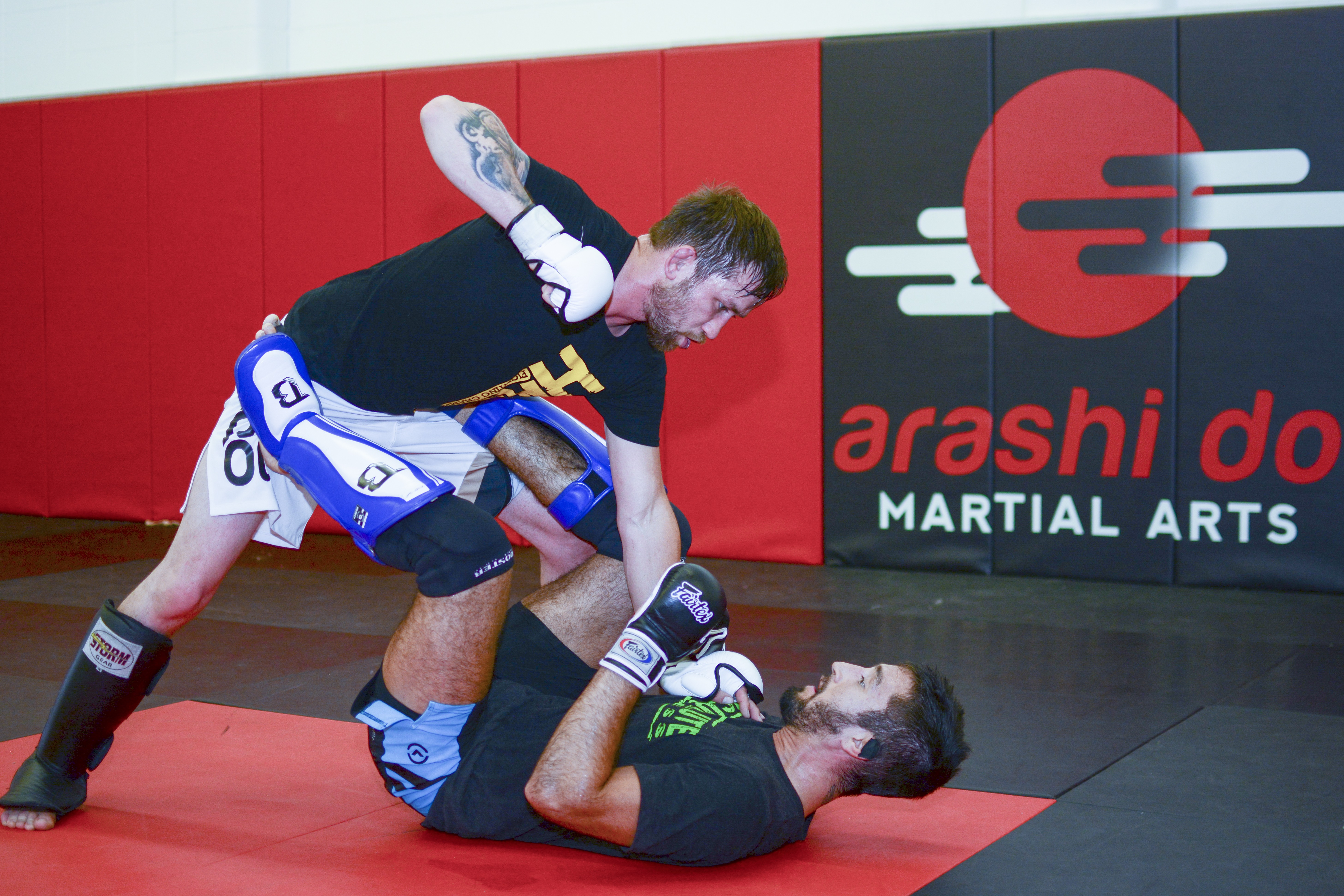 ANTICIPATED RETURN – Co-owner of Havoc Fighting Championship Jesse Fox trains alongside fellow Arashi-Do Martial Arts member Wolfgang Jannsen in preparation for their respective matches this Friday during Havoc 9 at Westerner Park.