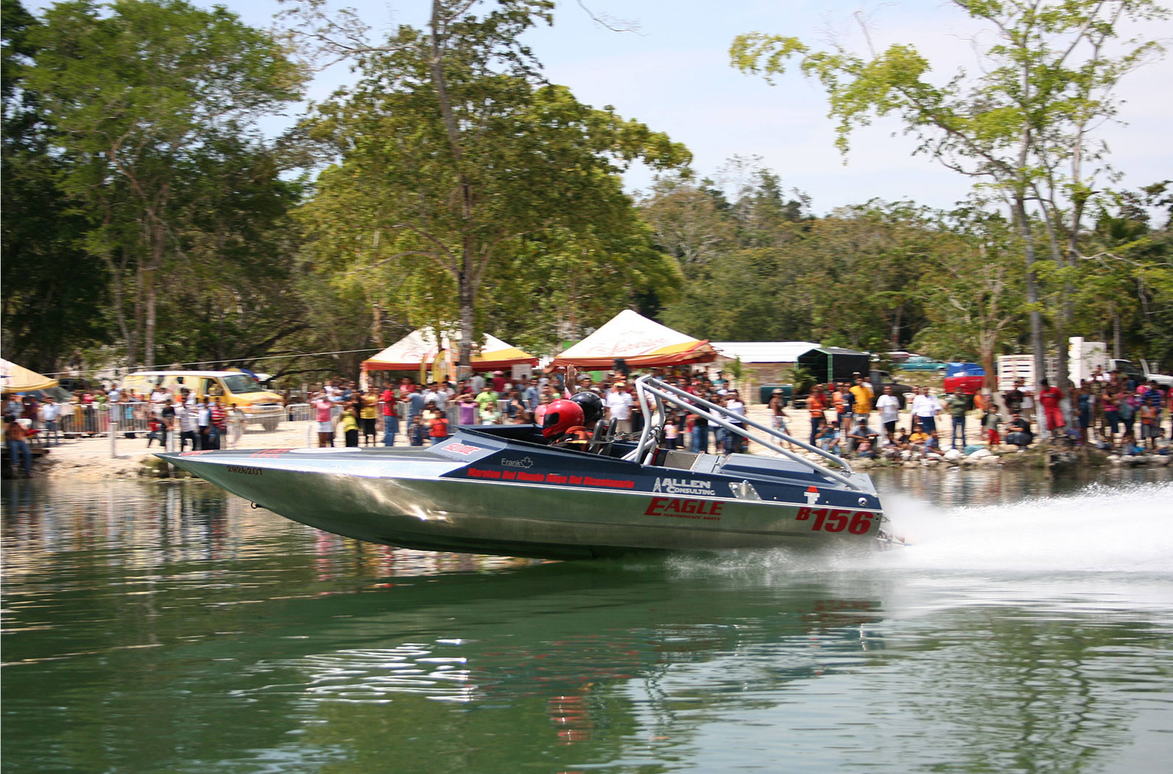 NO LIMITS—Pictured in Mexico is jet boating enthusiast Frank Murray of Red Deer. He recently landed the title of Circuit River Marathon Class Jet Boat B World Champion.