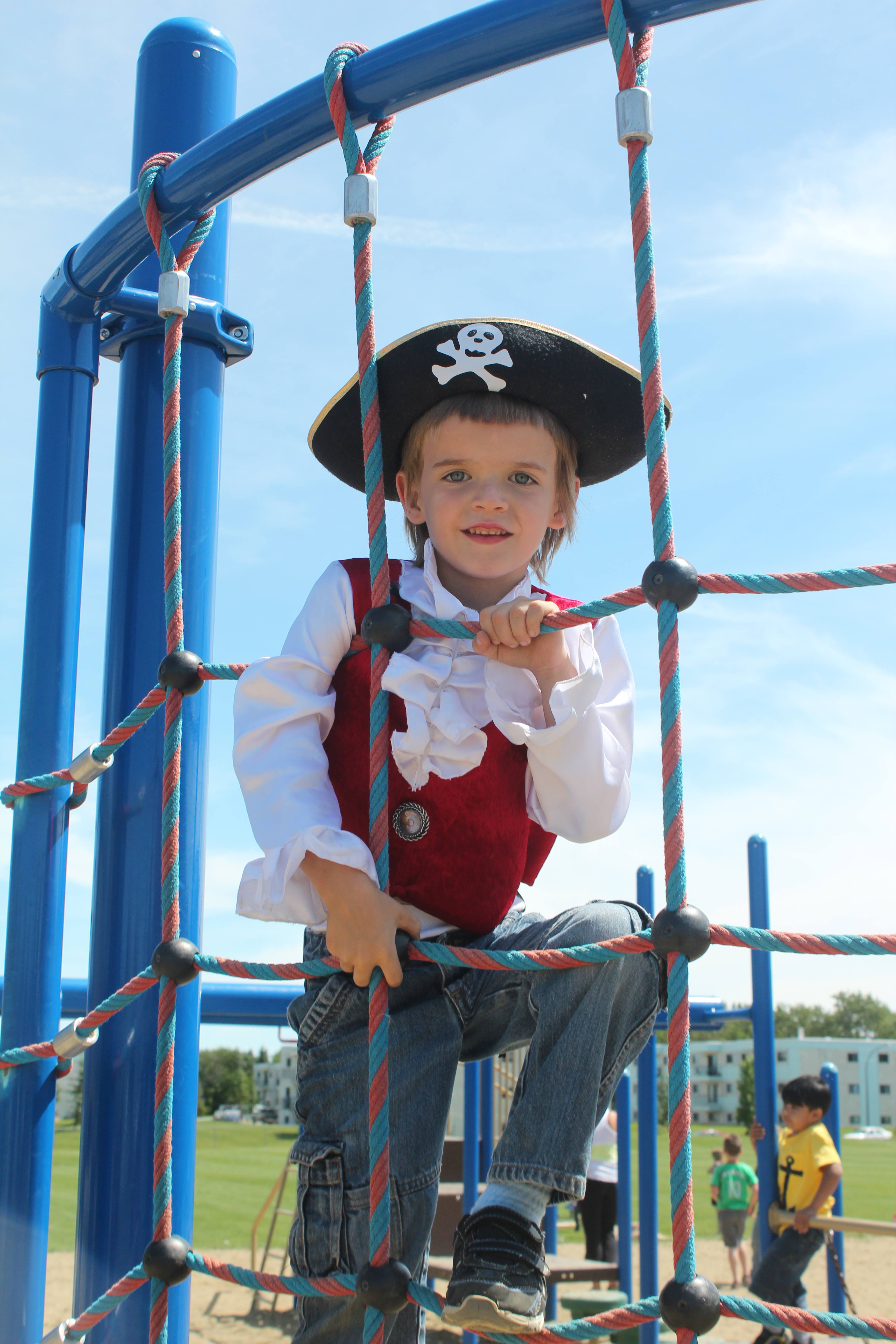 AHOY MATEY- Kenzie Hasnip celebrates the end of the school year with a pirate-themed day with his classmates at Normandeau School this past week.