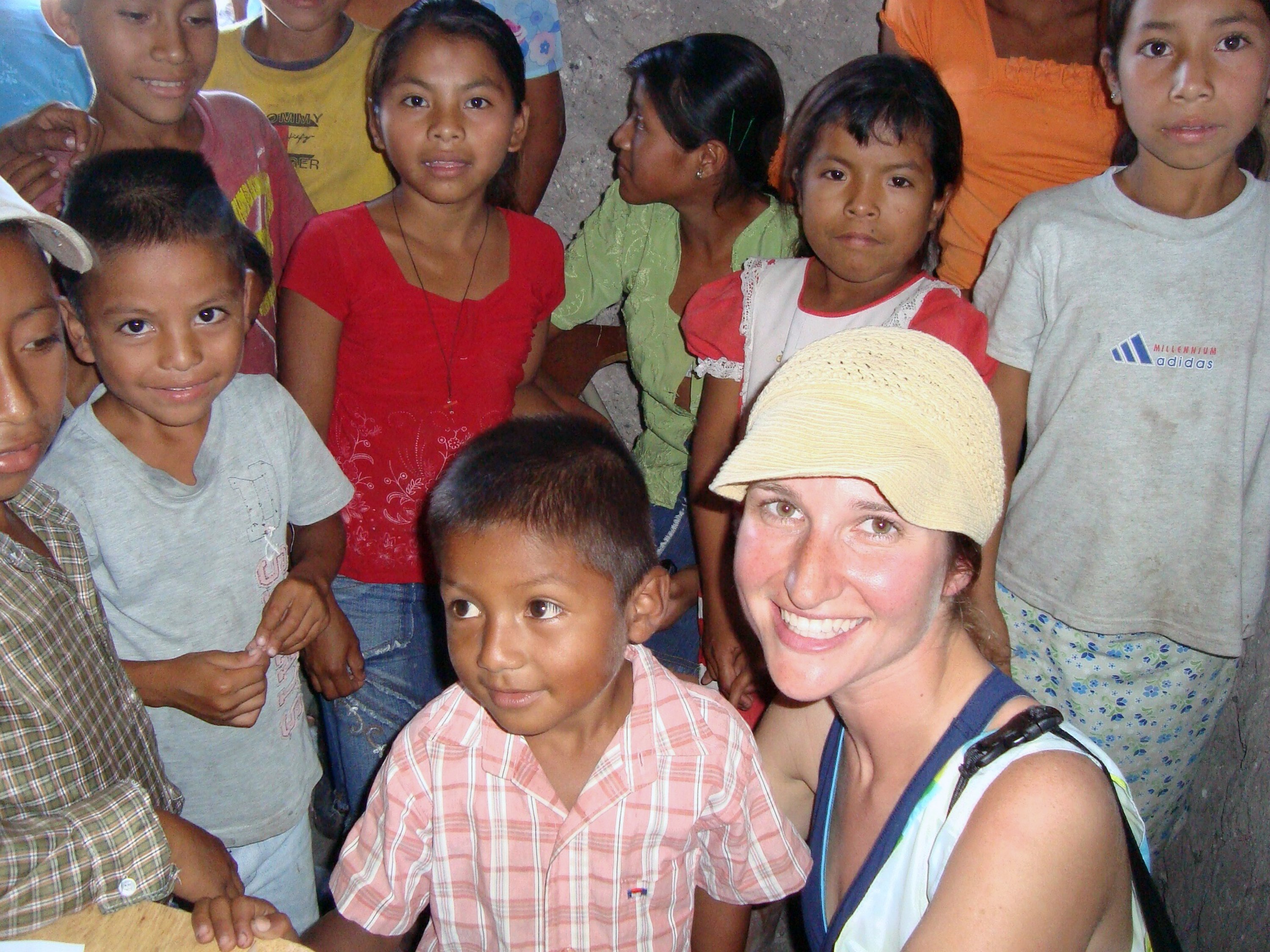 REACHING OUT- Red Deer resident Maria Mihok spends some time with children in the village of San Jose de las Lagrimas