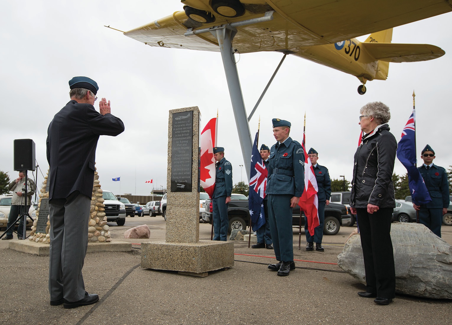 REMEMBERING - A new memorial was unveiled at the Red Deer Airport this past weekend. The memorial commemorated 44 soldiers from Canada