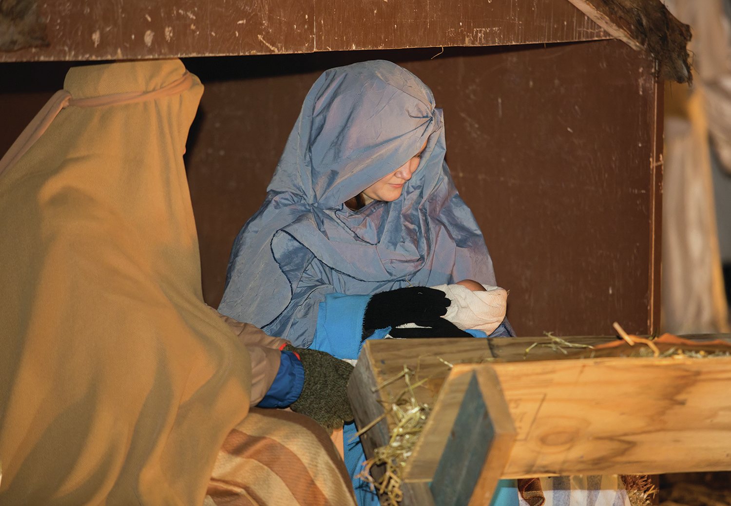 SERENE SCENE - Youth from the Church of Jesus Christ of Latter Day Saints performed a live Nativity pageant at the Church on Keast Way this past week.