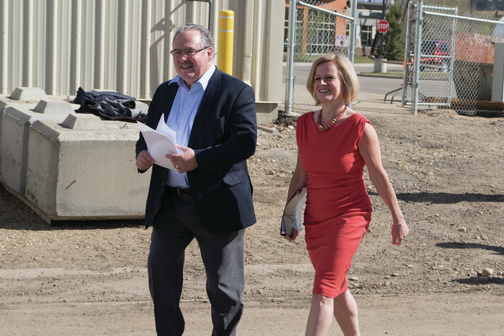 ANNOUNCEMENTS - Minister of Transportation Brian Mason walked alongside Premier Rachel Notley as the two greeted City of Red Deer officials and stakeholders to announce $100 million in infrastructure development funds for a new interchange at the intersection of Gaetz Avenue and Taylor Drive
