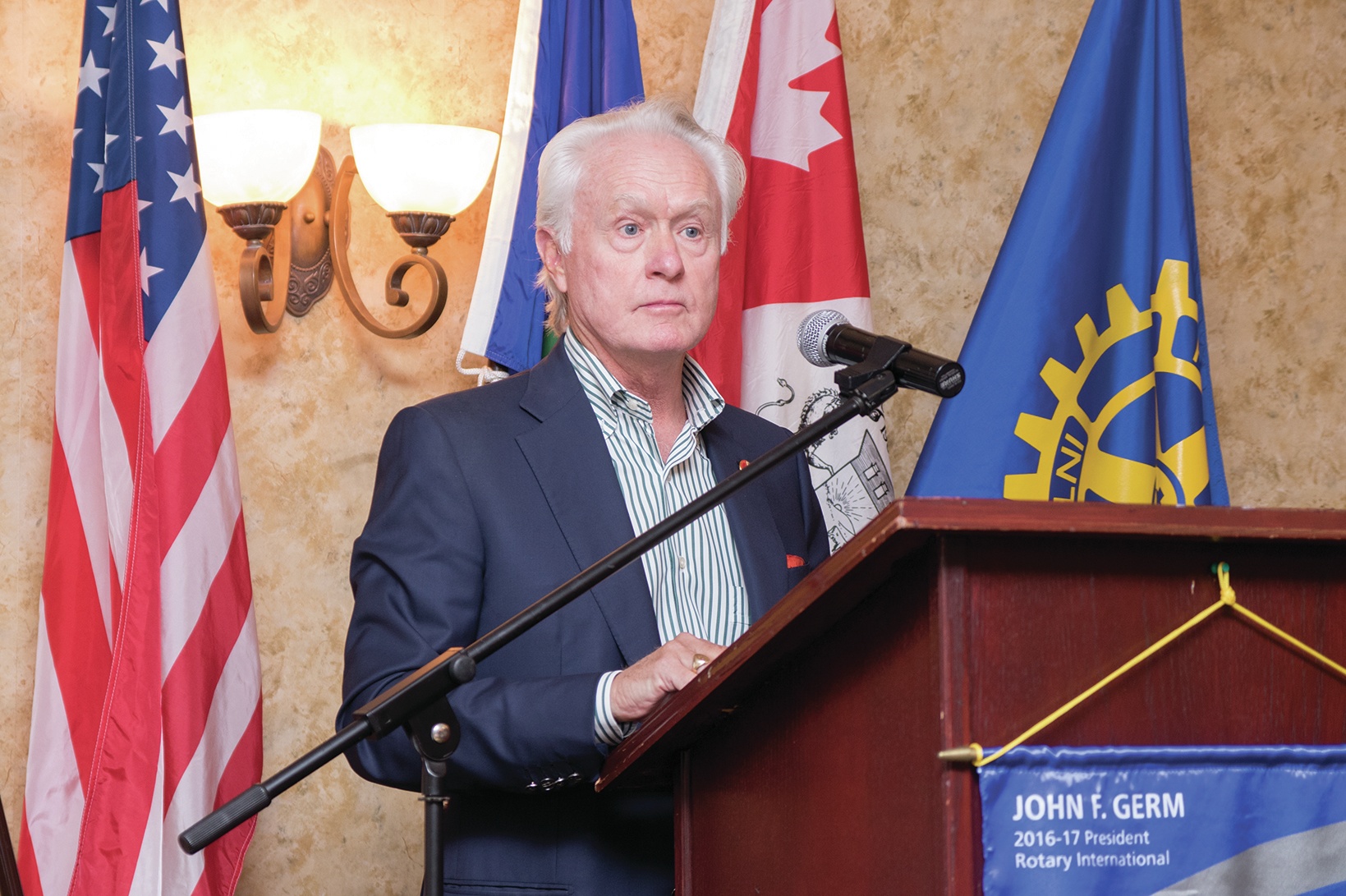 DOWN TO BUSINESS - Senator Doug Black addressed the Rotary Club of Red Deer this week as an honoured guest speaker