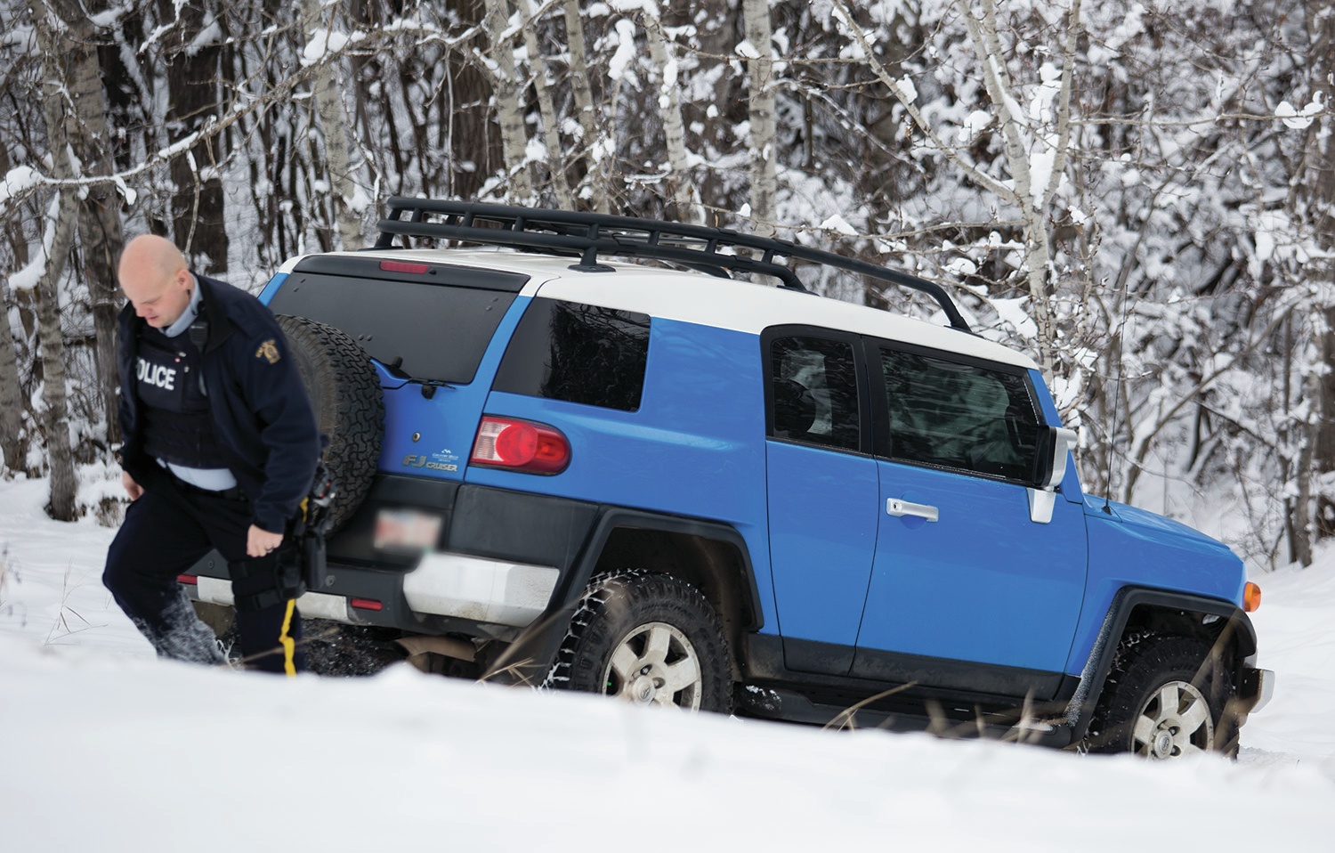 ICY ROADS - A vehicle ended up in the ditch on Spruce Drive Tuesday morning after skidding on some ice on the hill. There were no injuries