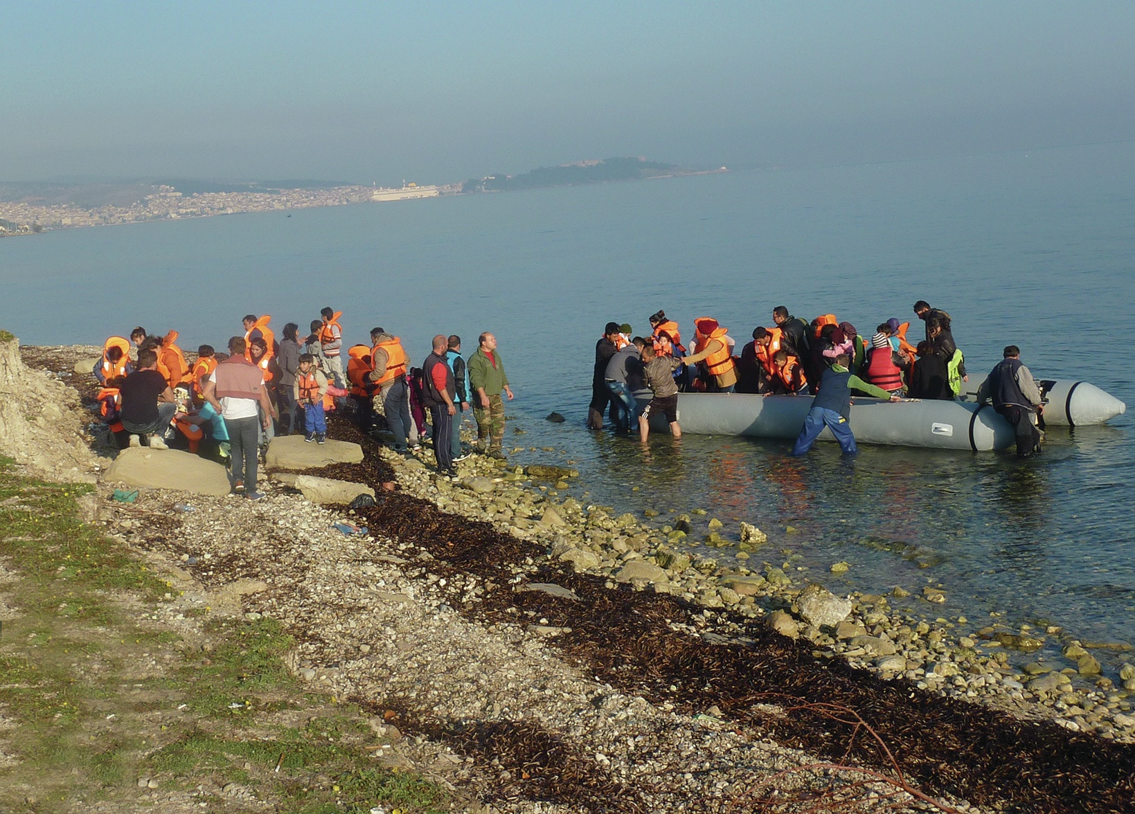 NEW START - Pictured here are some of the refugees landing on the Greek island of Lesvos. Local Pastor Dan Cochrane of CrossRoads Church visited the area last month.