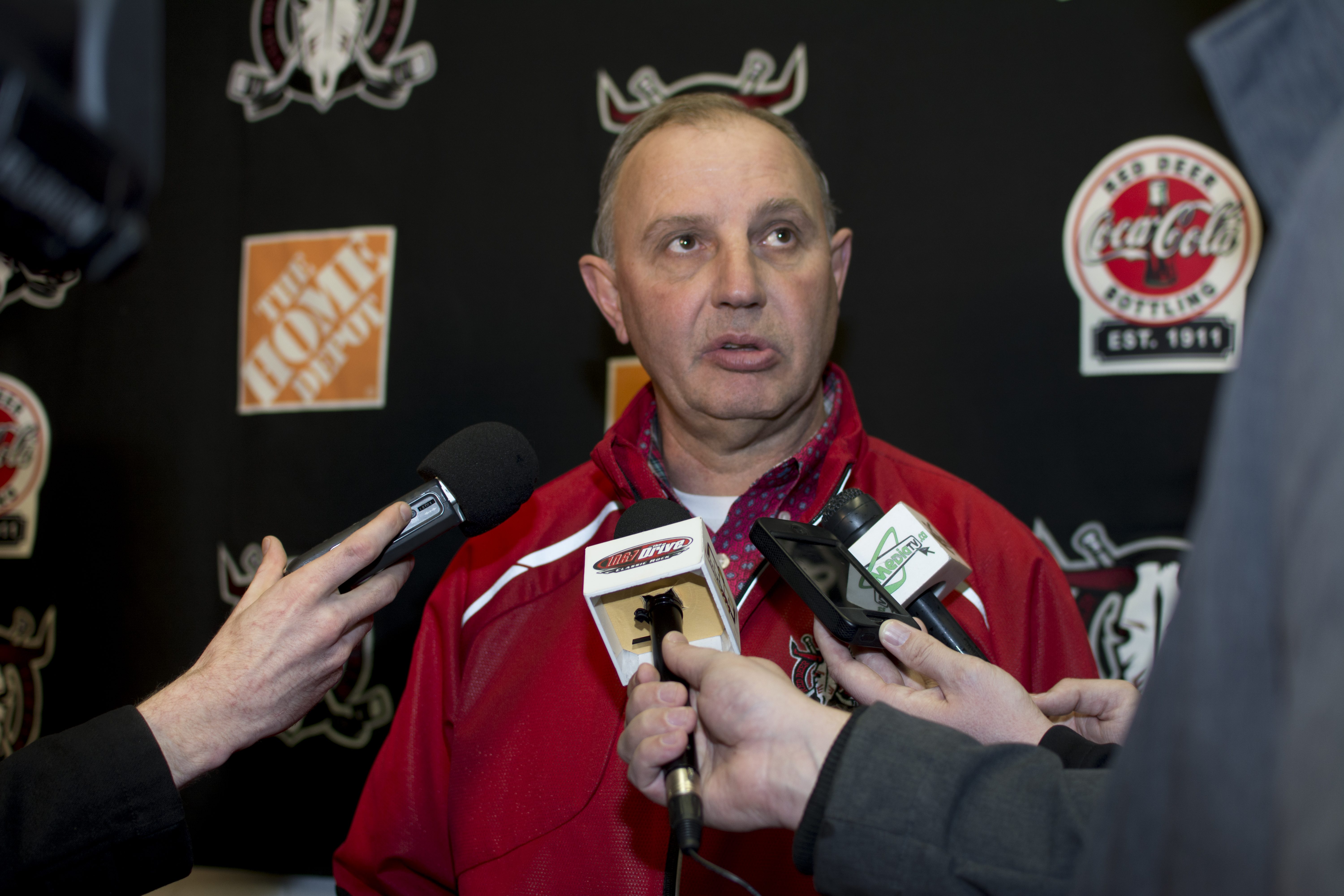 SEASON’S END – Red Deer Rebels head coach/general manager Brent Sutter speaks with media Monday afternoon following the end of the WHL team’s season.