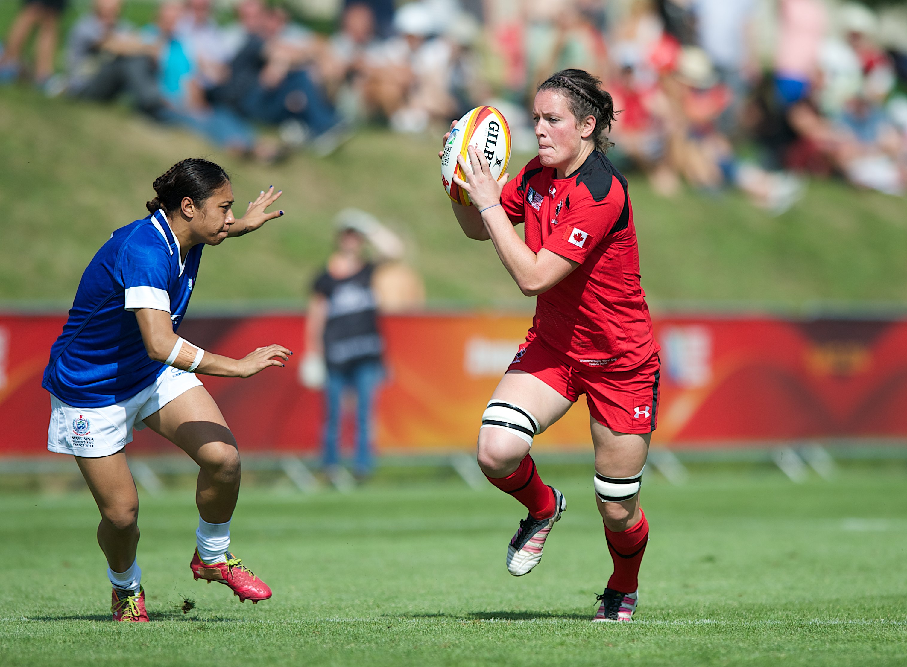 CANADIAN PRIDE – Jacey Murphy of the Canadian Women’s Rugby team competes during the Women’s Rugby World Cup in France. Murphy