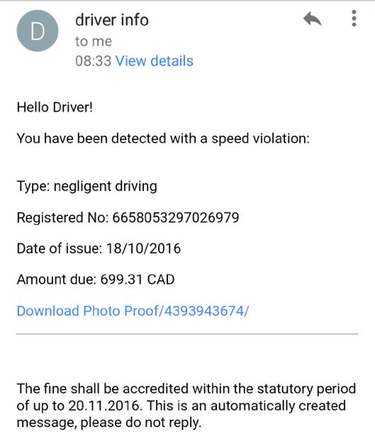 SCAM - Pictured is a screenshot of an email ticket scam that Red Deerians may have received. Police warn this is a scam and not a credible email from the City of Red Deer.