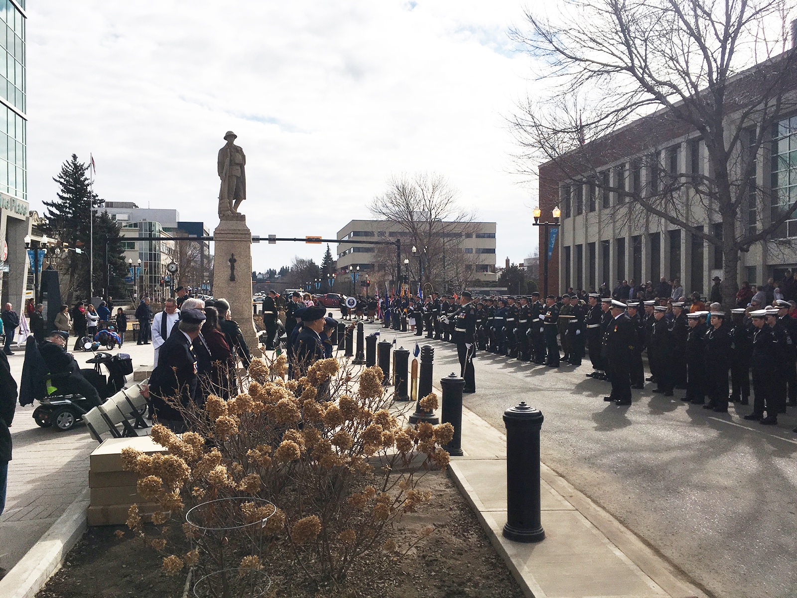 HONOUR - Many local residents attended a special event to honour the 100th anniversary of the battle of Vimy Ridge which was held Sunday morning at Veterans’ Park in downtown Red Deer.