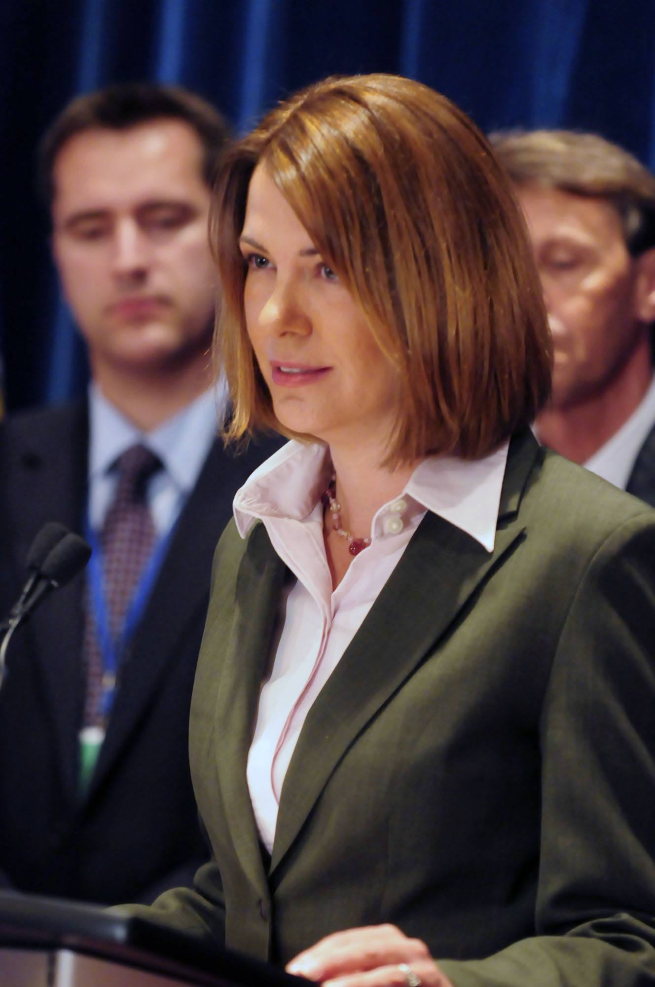 WINNING LEADER-Wildrose Alliance leader Danielle Smith addresses reporters during the opening of the party's annual general  meeting at the Capri Hotel & Convention Centre last year in Red Deer.