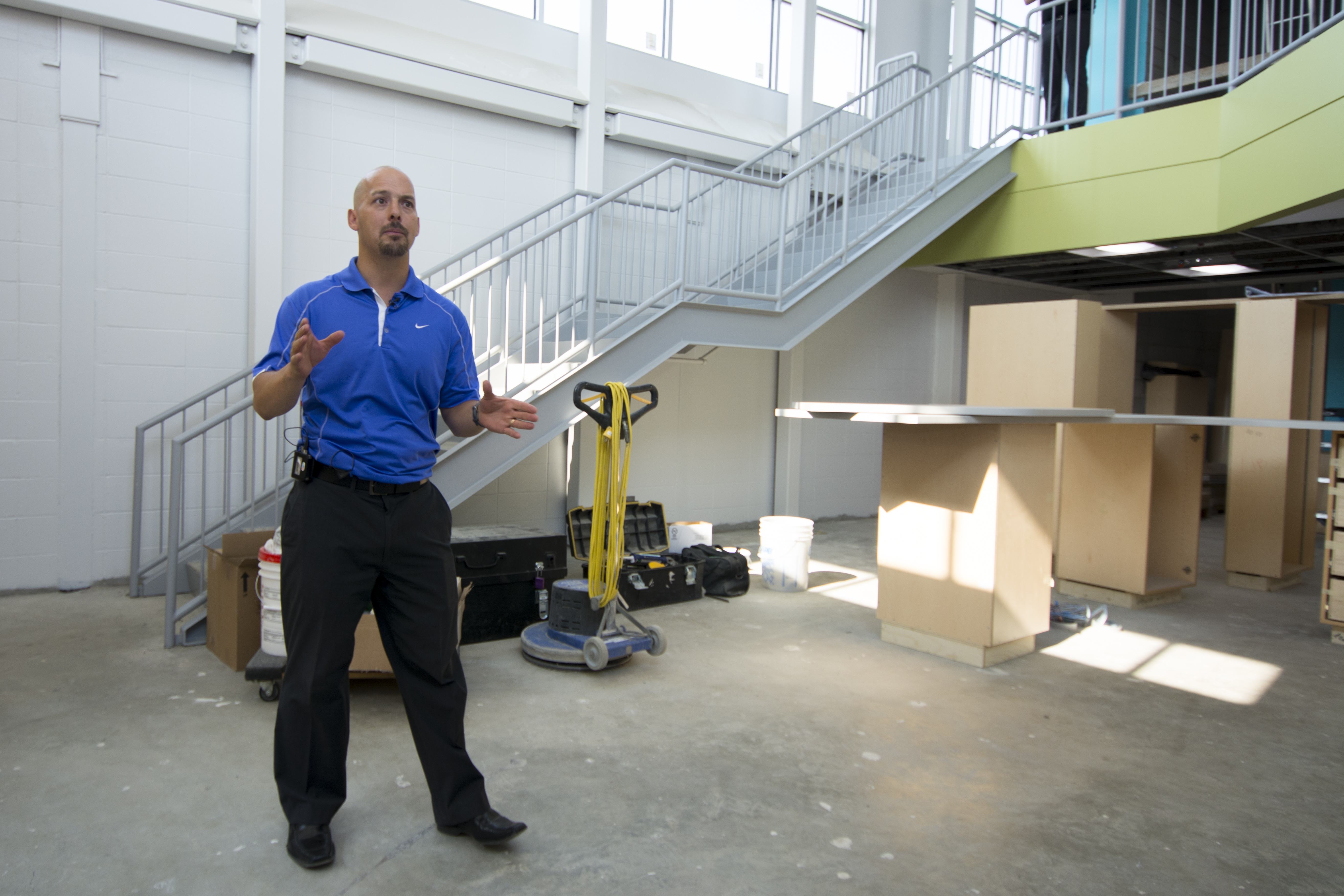 FACE LIFT – Annie L. Gaetz Elementary School Principal Kevin Robertson gave media a tour of the newly renovated and modernized school