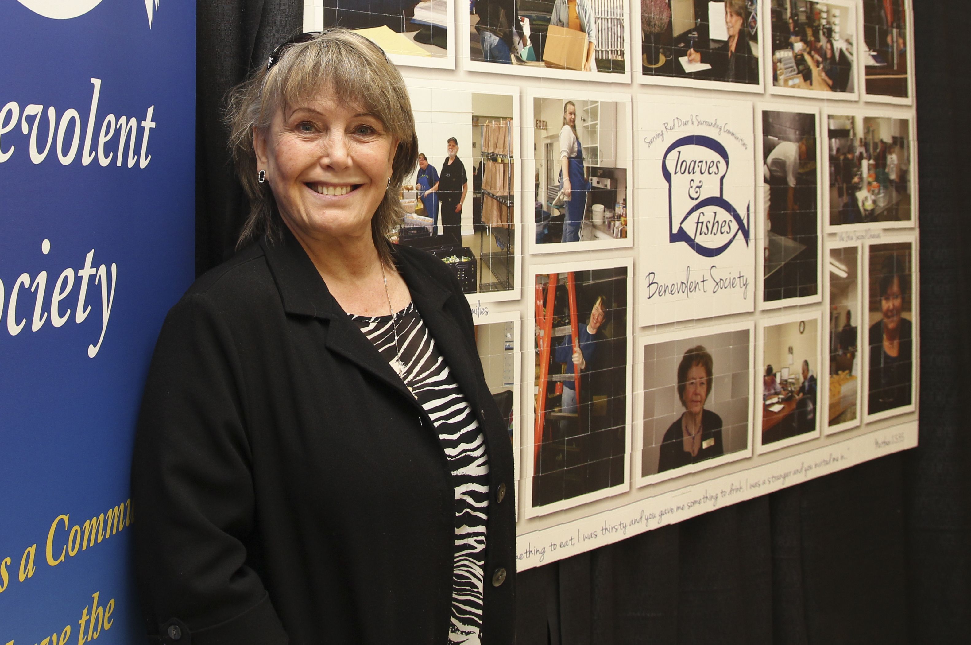 MAKING A DIFFERENCE – Executive Director Halina Jarvis was happy that all 750 tiles were sold during the Mosaics of Hope fundraiser event held recently at Parkland Mall. This money will go towards a new roof at Loaves and Fishes Benevolent Society.