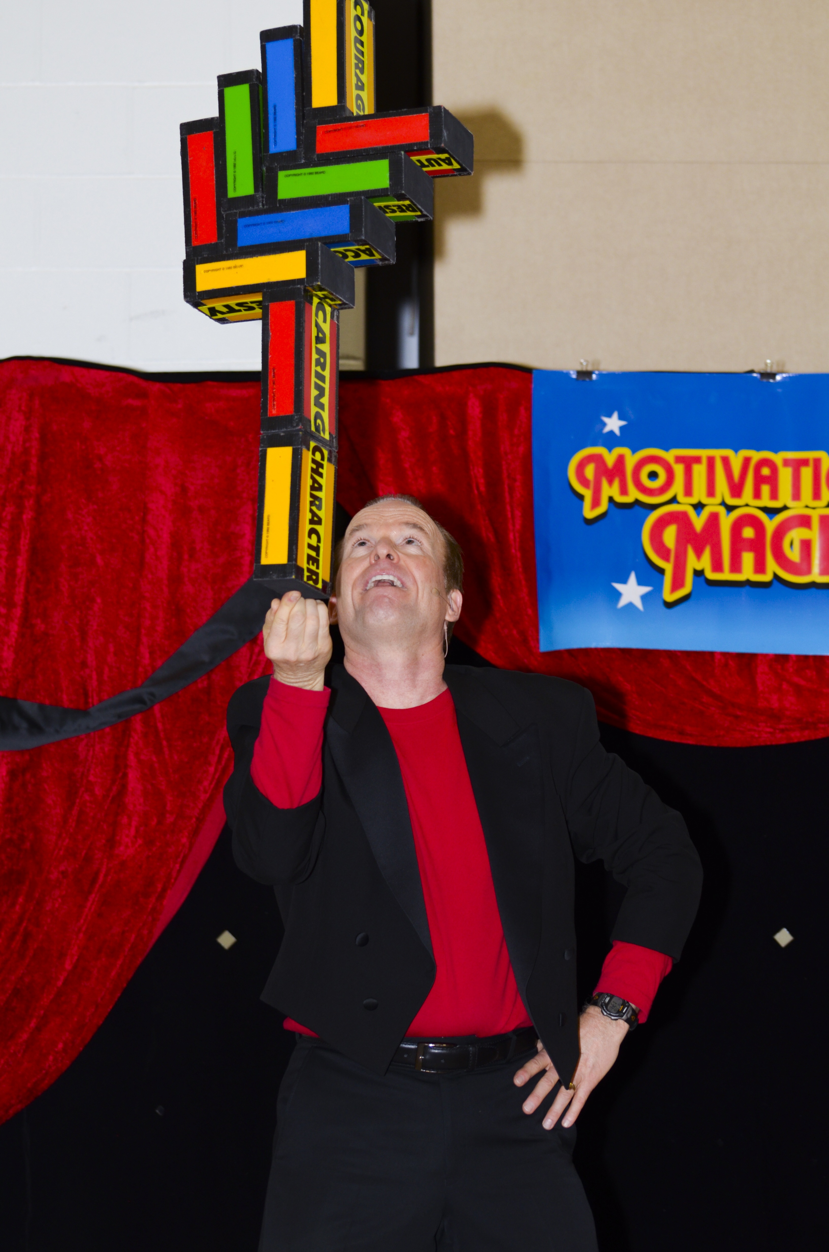 MAGICAL MESSAGE -  Magician Steve Harmer performs his motivational magic routine for the students of Grandview Elementary School.