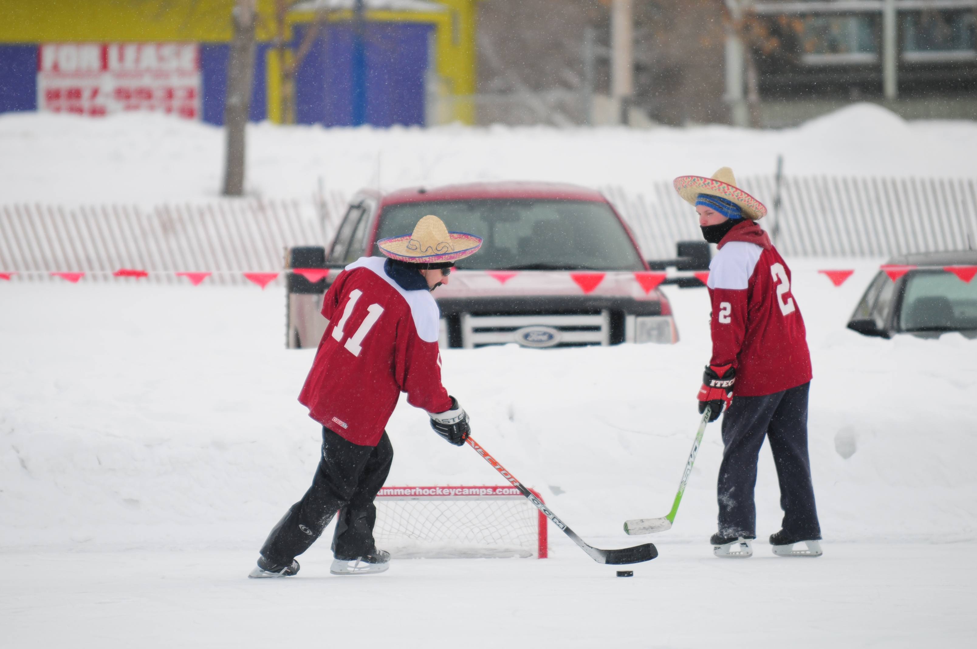 HOCKEY TIME- Sylvan Lake was busy this past weekend with the pond hockey tournament