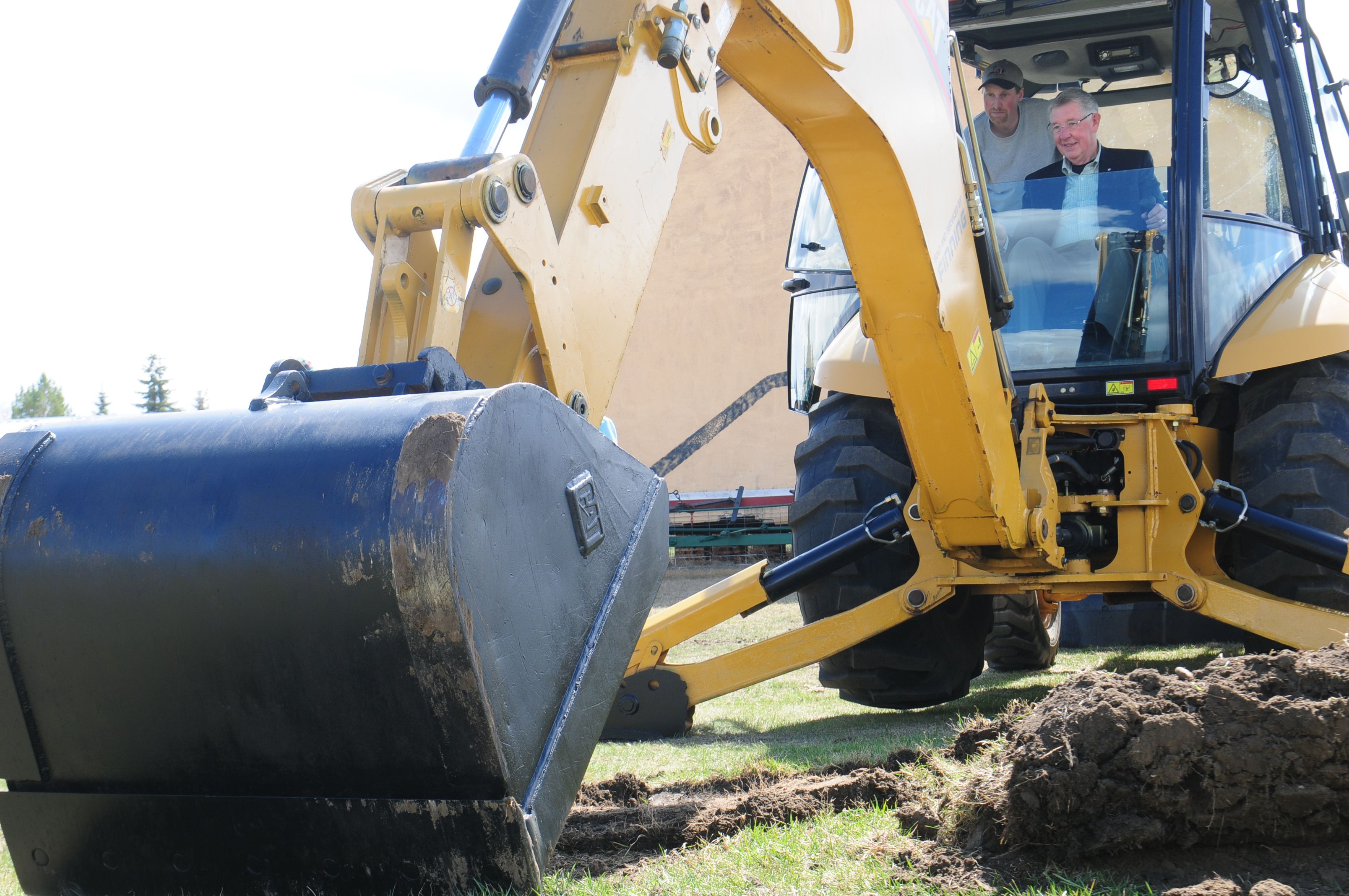 TURNING SOD- Mayor Morris Flewwelling was on hand at the Sunnybrook Farm last week to celebrate the beginning of a redevelopment project.