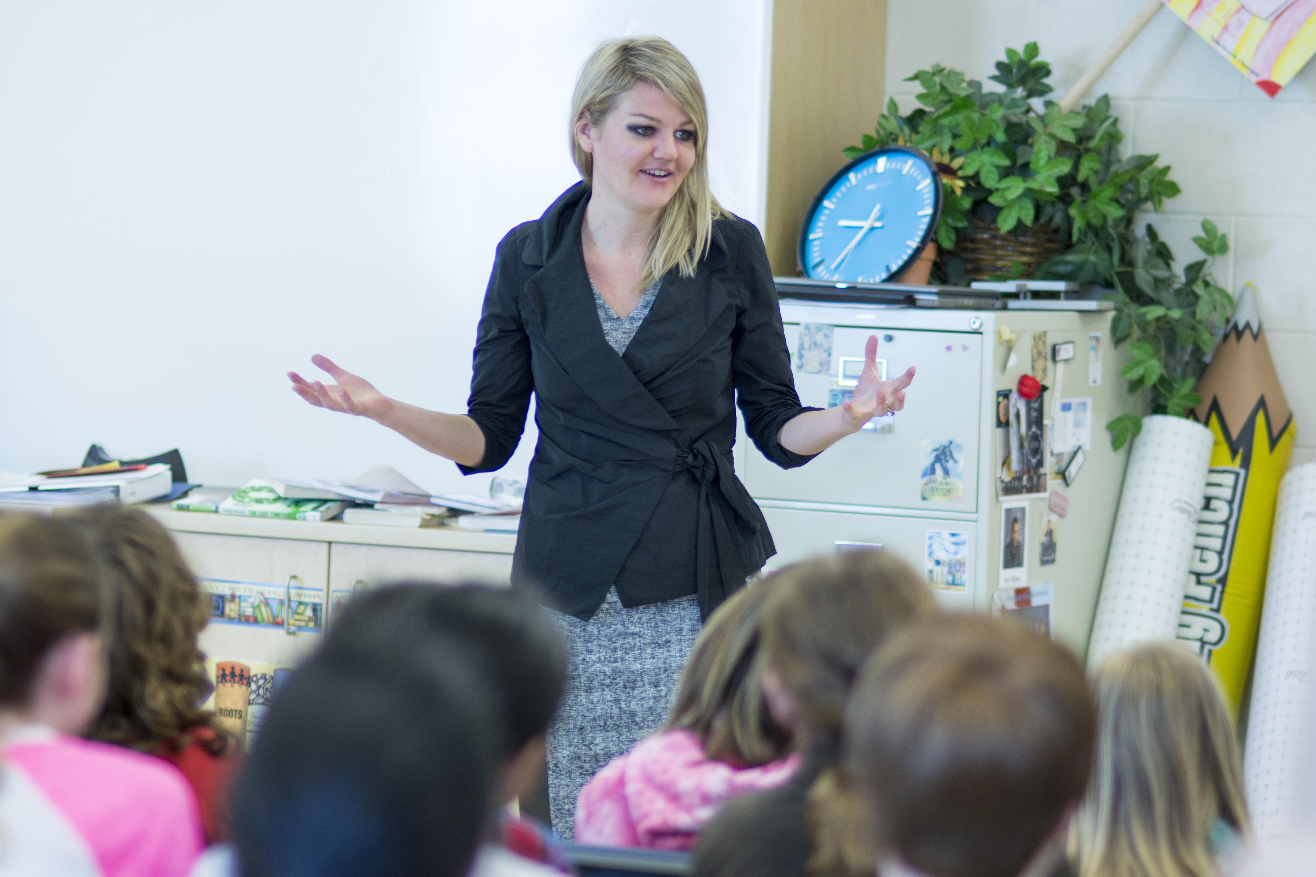 INSPIRING – Mayor Tara Veer visited St. Francis of Assisi Middle School this past week where she spoke to students about her experiences with bullying as well as told her story of how she became involved in politics.