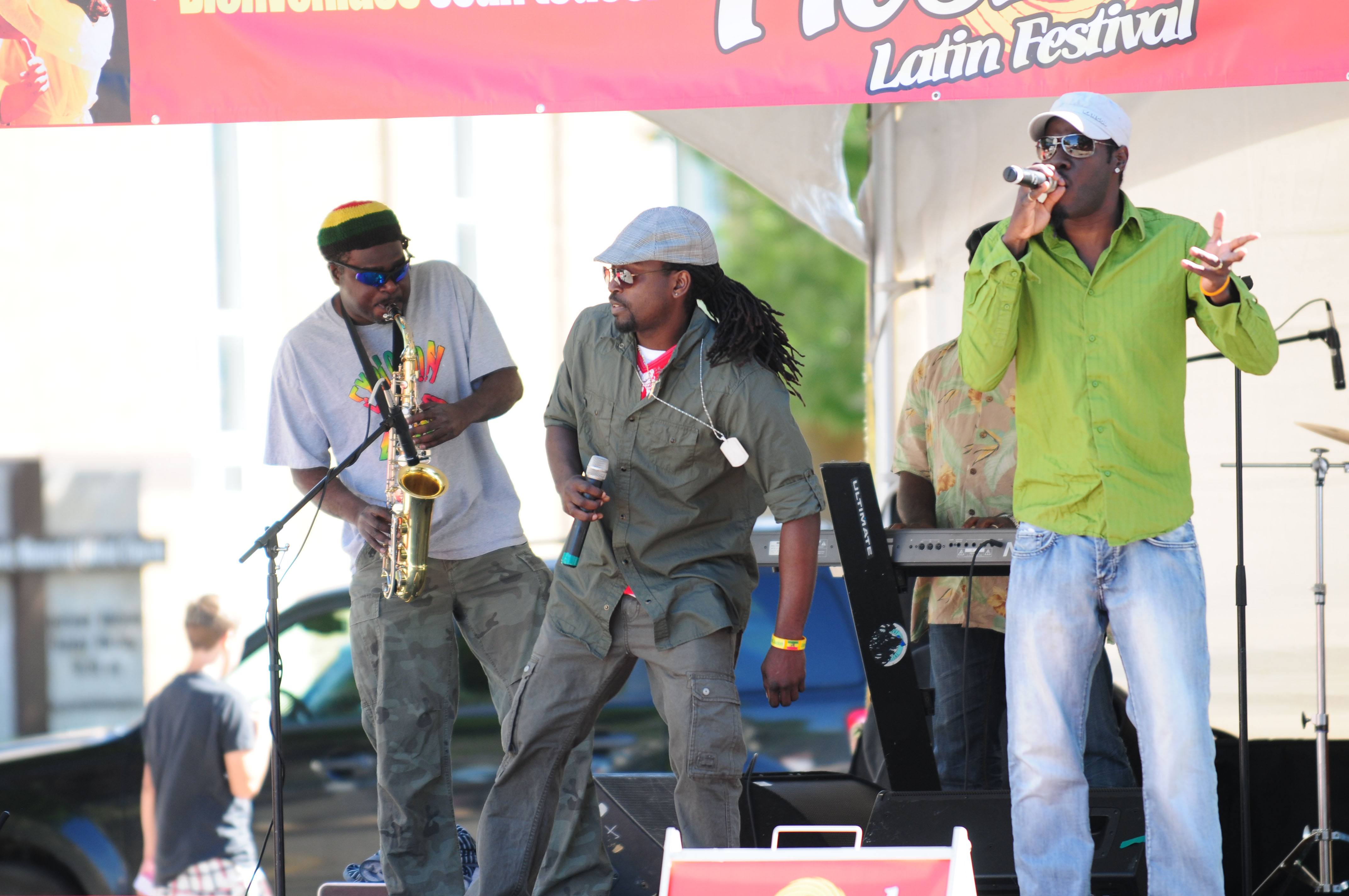 SOULFUL TUNES- Jamaican band Cumako share their love of reggae music during Fiestaval this past weekend downtown.