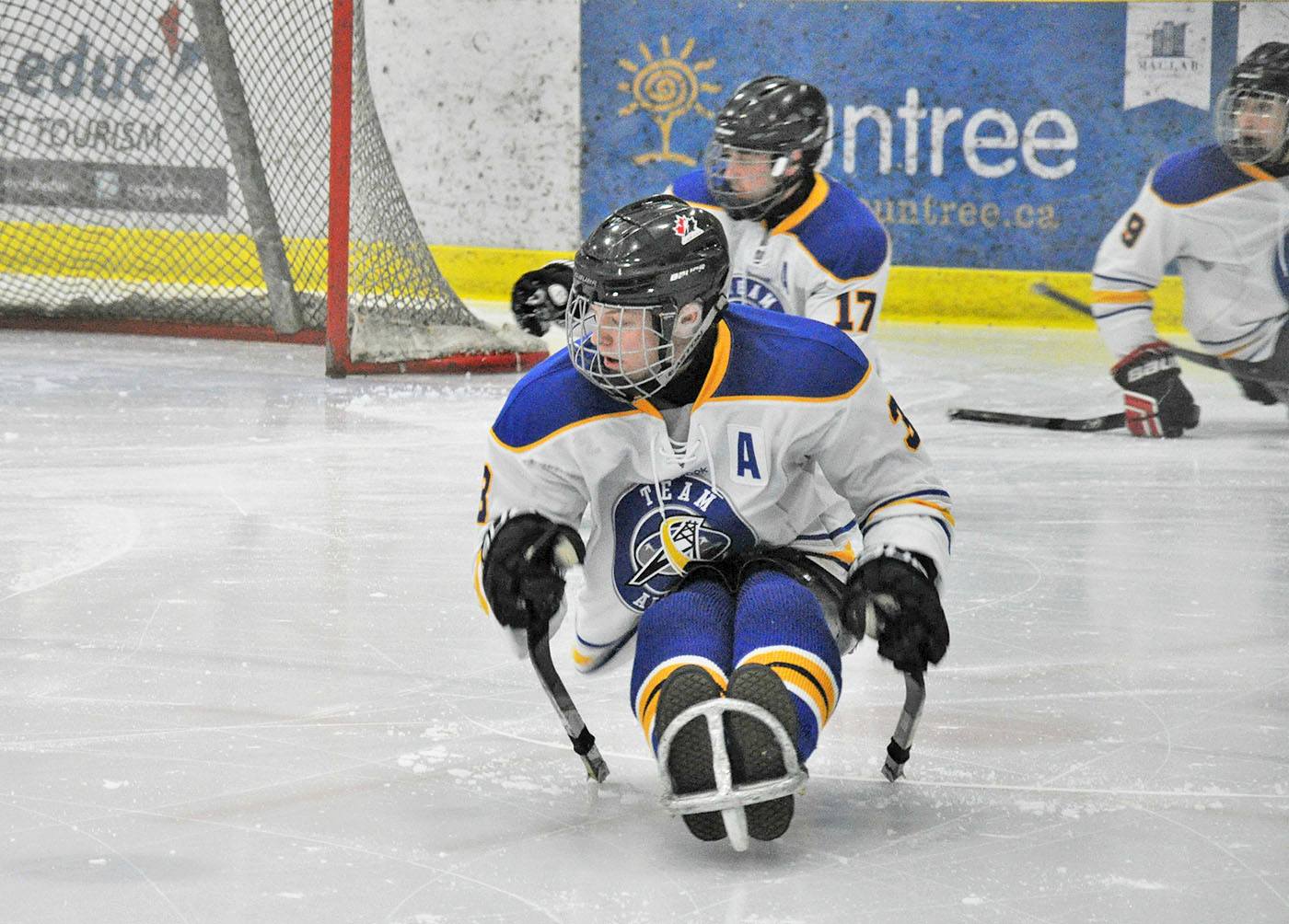 CHAMPS - Central Alberta player Tanner Fandrey is pictured at the Canadian Sledge Hockey Championships earlier this month.
