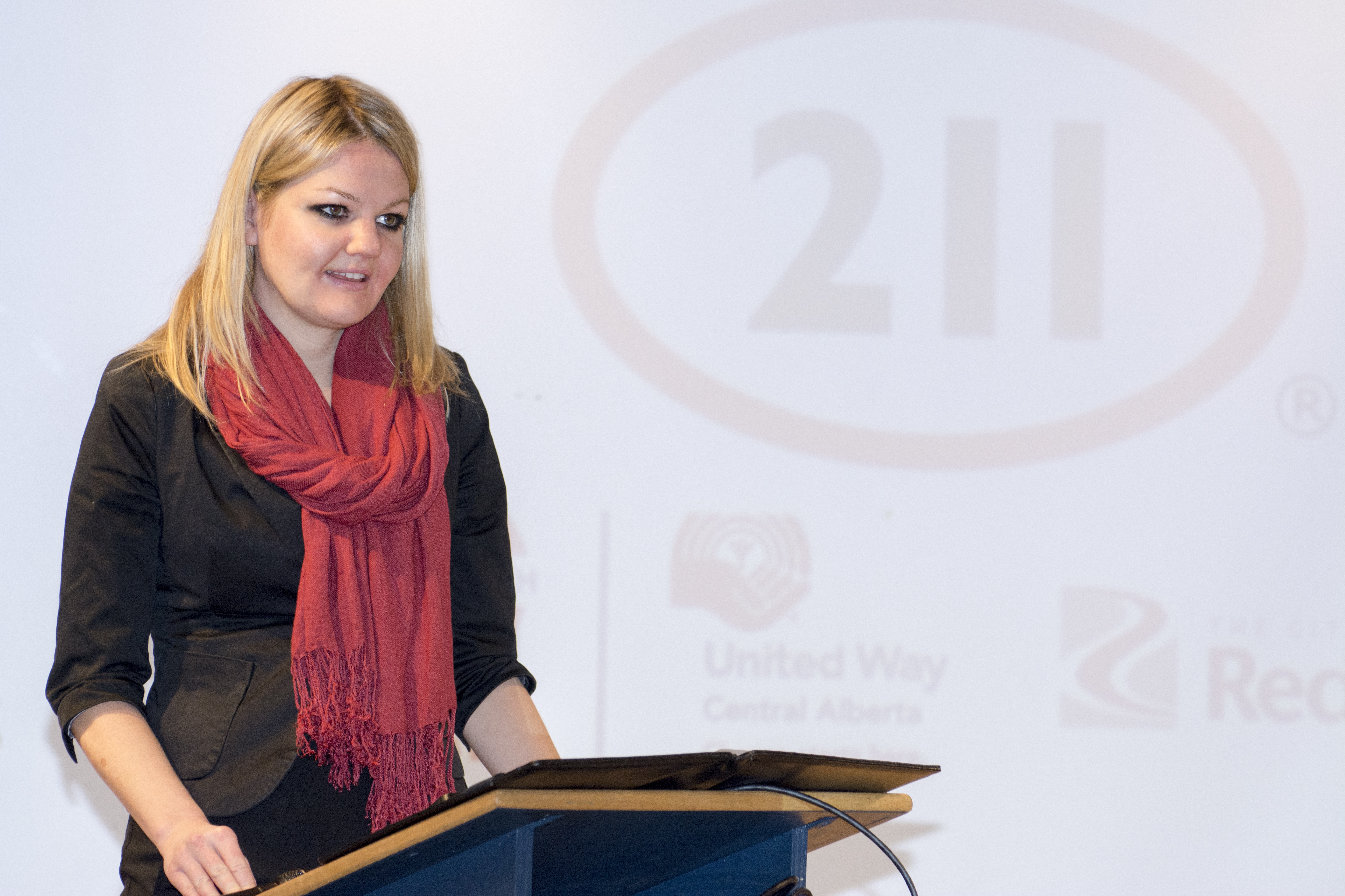 COMMUNITY SUPPORT – Mayor Tara Veer makes the inaugural 211 phone call to the community support system which has been made available to residents seeking information in regards to a variety of programs and resources.