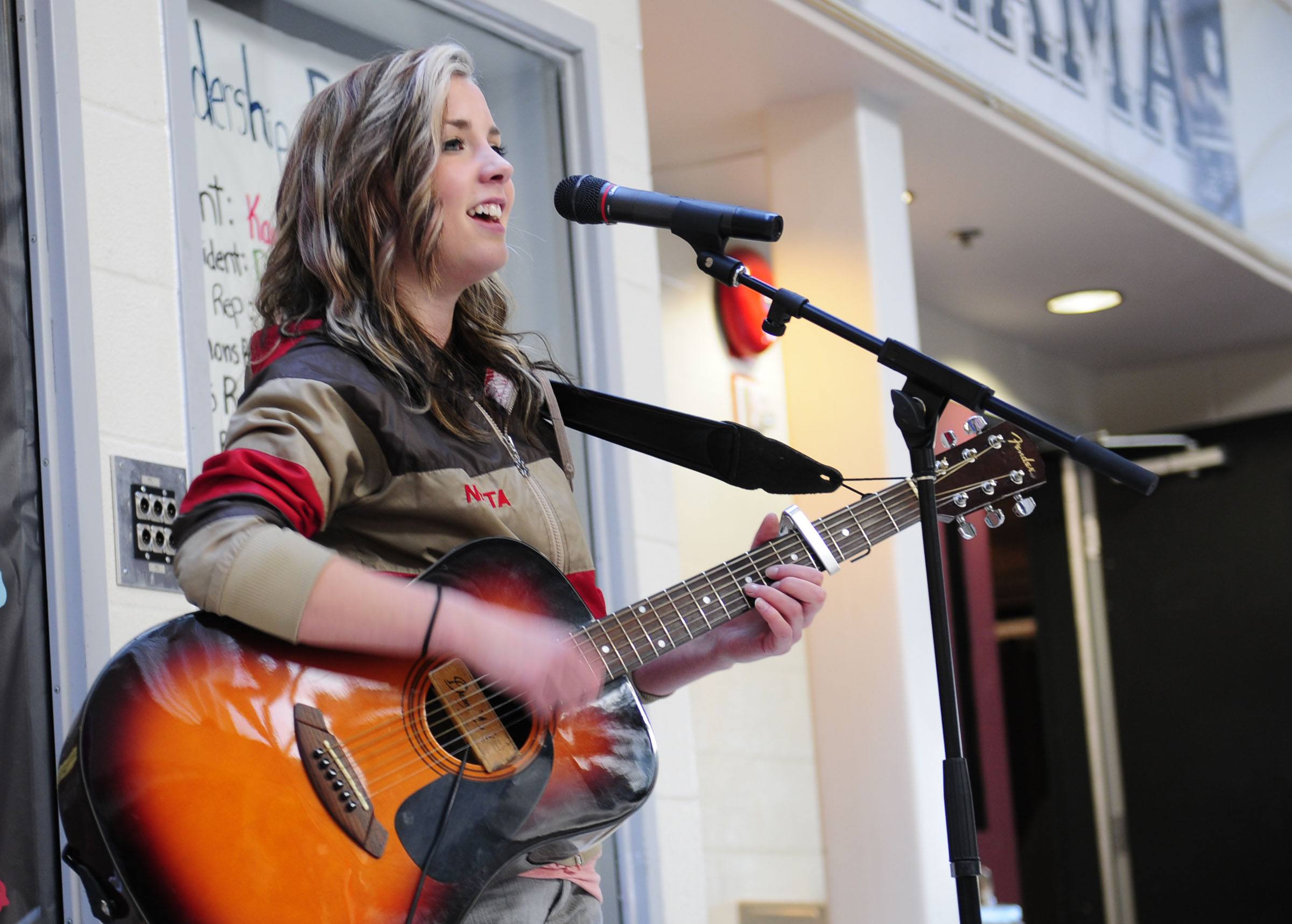 Rebecca Raabis sang her heart out during lunch hour at Hunting Hills High School in Red Deer this past week as part of the 2010 Alberta Arts Days celebrations. Artists from all over Alberta showcased their talents this past weekend in honour of the arts.