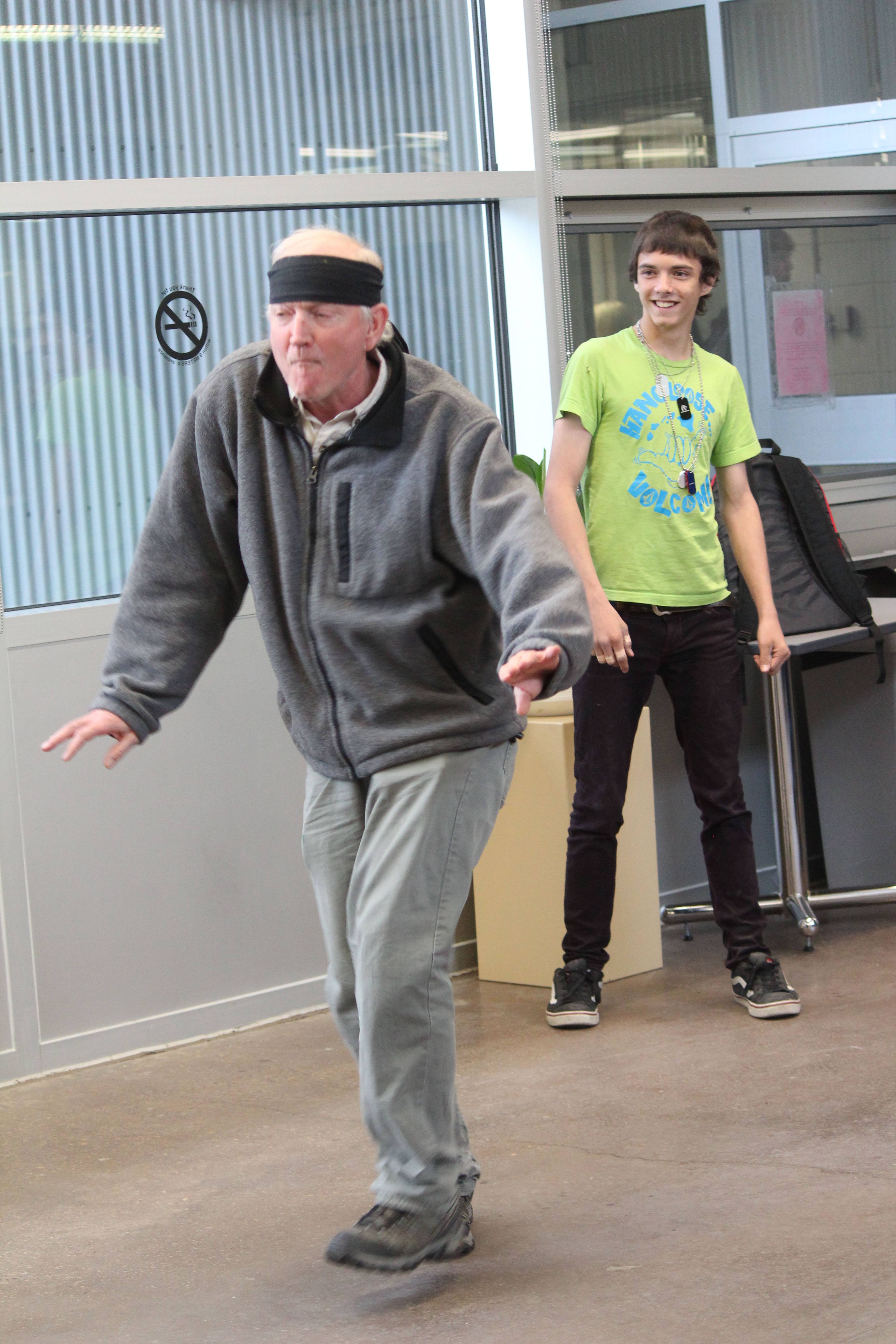 SWAGGER- Bill McLean shows some skills in a dance battle as a part of Red Deer College’s Career Expo on Thursday.