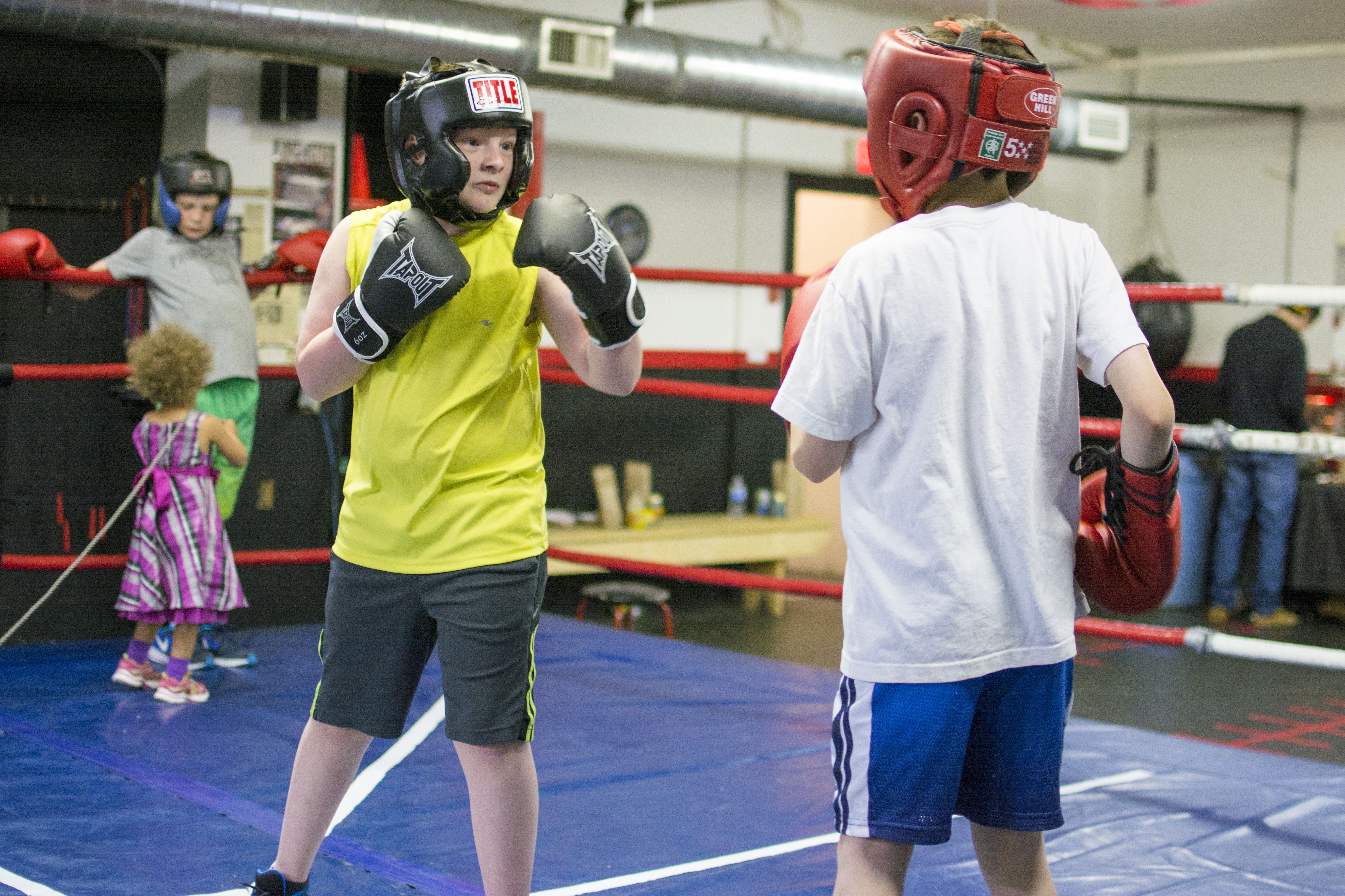 FRIENDLY FIGHT – Red Deer & District Boxing Club member Billy Bray