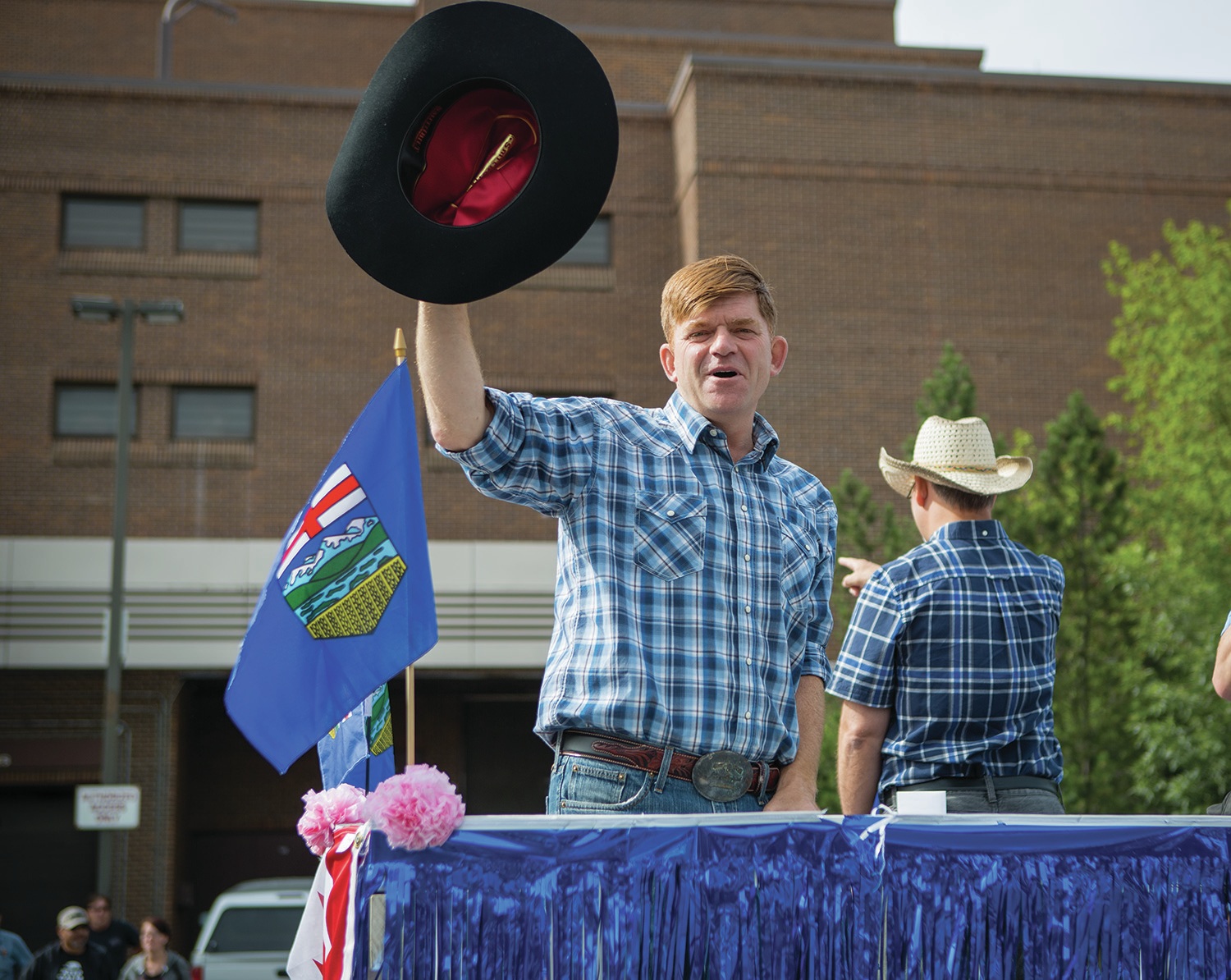 CONNECTING - Pictured here is Wildrose Party Leader Brian Jean in last week’s Westerner Days parade. Jean was also in the City for his ‘On Your Side’ summer tour.