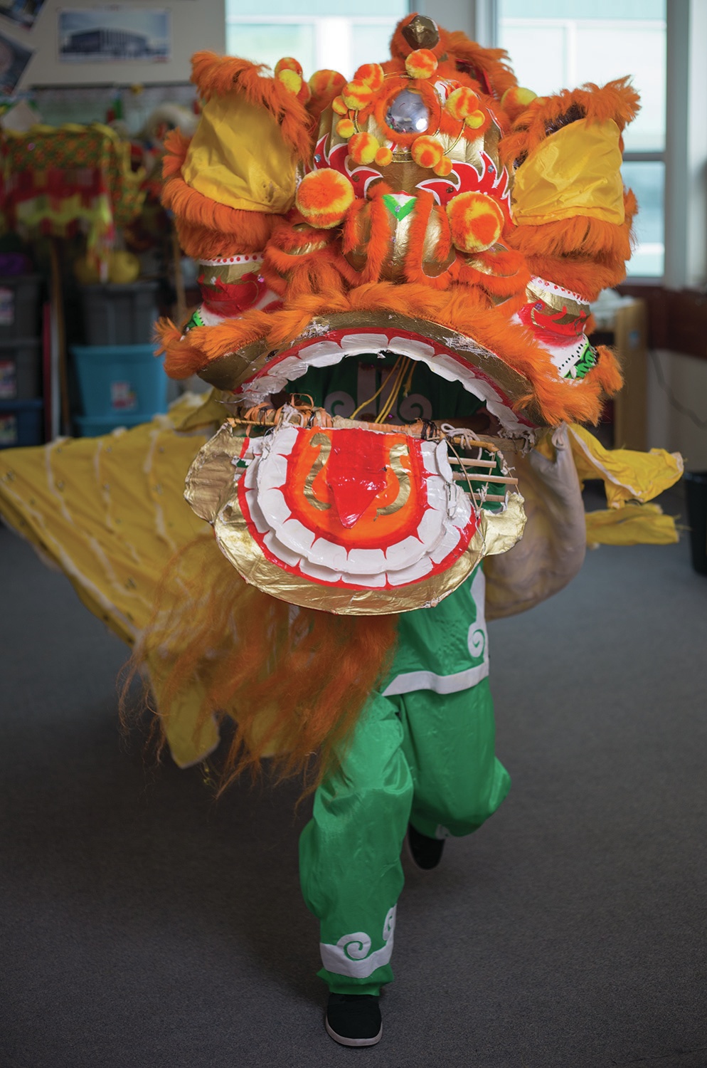 CELEBRATION - Students in Hunting Hills High School’s Mandarin Program practiced a traditional Chinese Dragon Dance. The students are busy preparing for the annual Chinese New Year Celebration on Feb. 11th at the school.