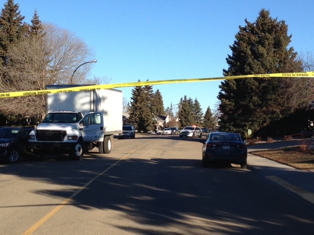 INVESTIGATION - RCMP are searching for two suspects after a young man was killed in Normandeau early Wednesday morning. Pictured here is a crime scene in the Pines which is connected to the incident in Normandeau.