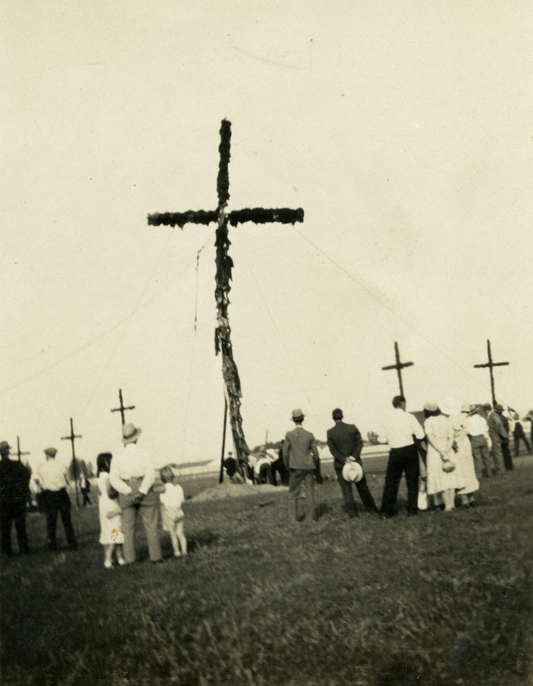 DARK TIMES - Crosses erected in Edmonton by the Ku Klux Klan as a tribute to the Klan’s Alberta leader
