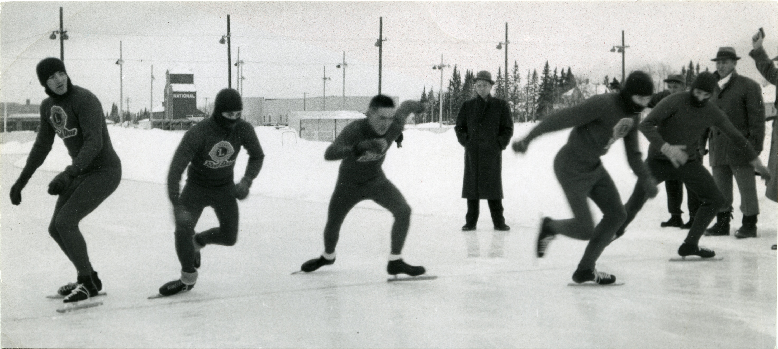 HONING THEIR SKILLS - Members of the Red Deer Central Lions Speed Skating Club compete on the outdoor oval on the east side of 47 A Avenue