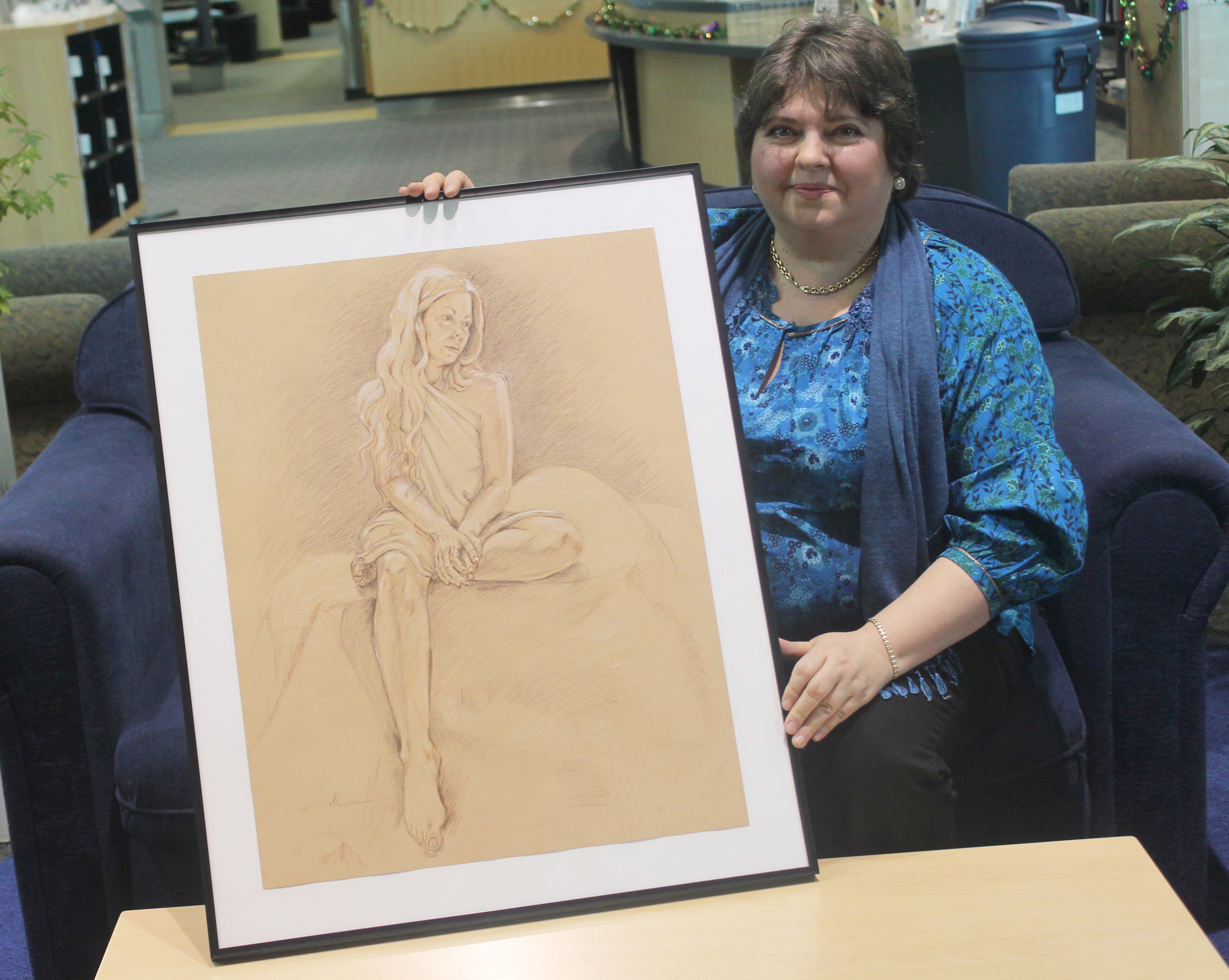 BEAUTY ON DISPLAY - Elena Rousseau has some of her new works in an exhibit called The Importance of Line on display at the Red Deer College Library.