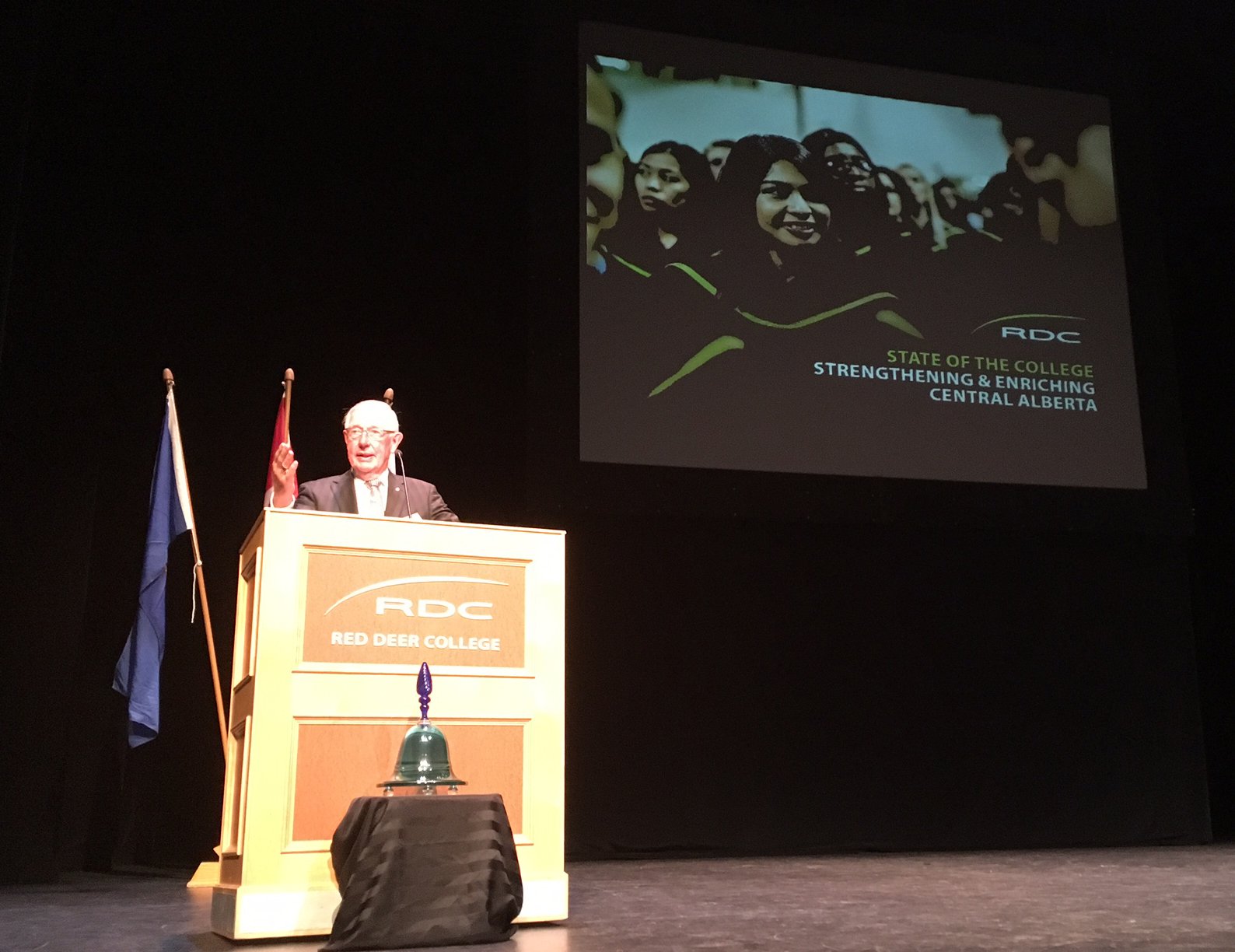 HONOUR - Morris Flewwelling has been named to the post chair for Red Deer College’s board of directors. He spoke about his excitement for the new role during a special State of the College Address at the Arts Centre on Wednesday.