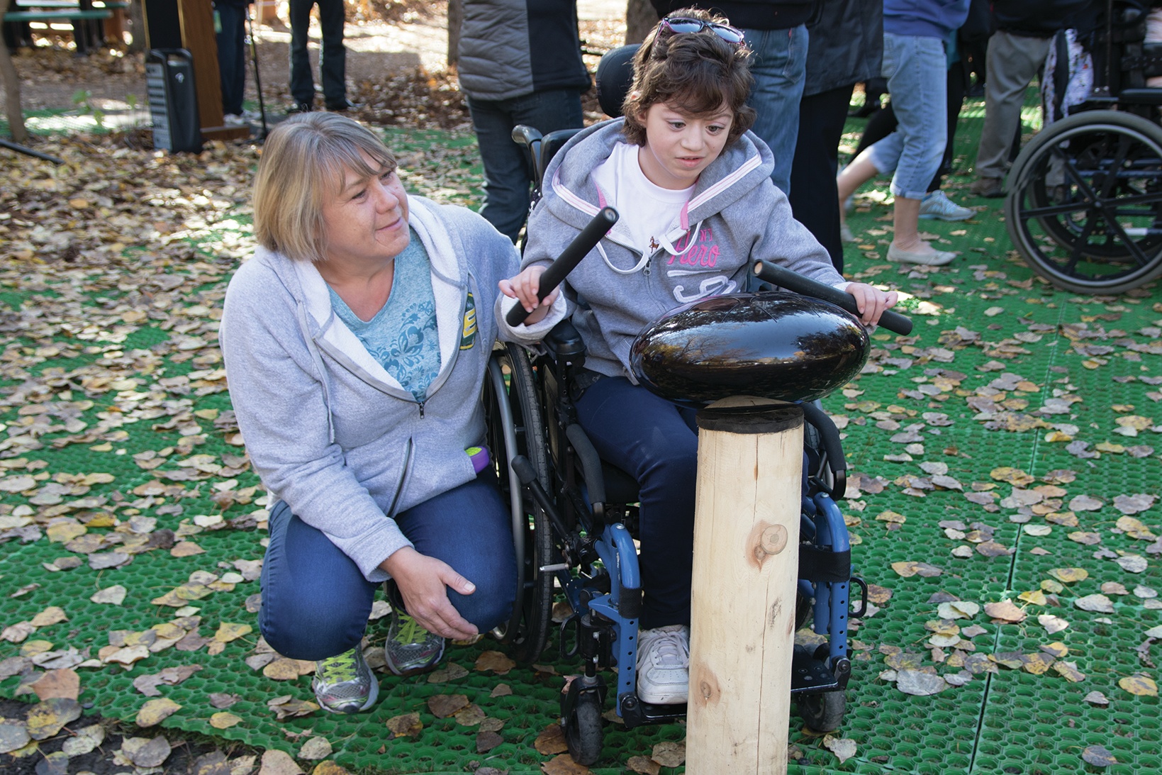 ACCESSIBLE FOR ALL - The new Kiwanis Harmony Garden is accessible for all children. Here