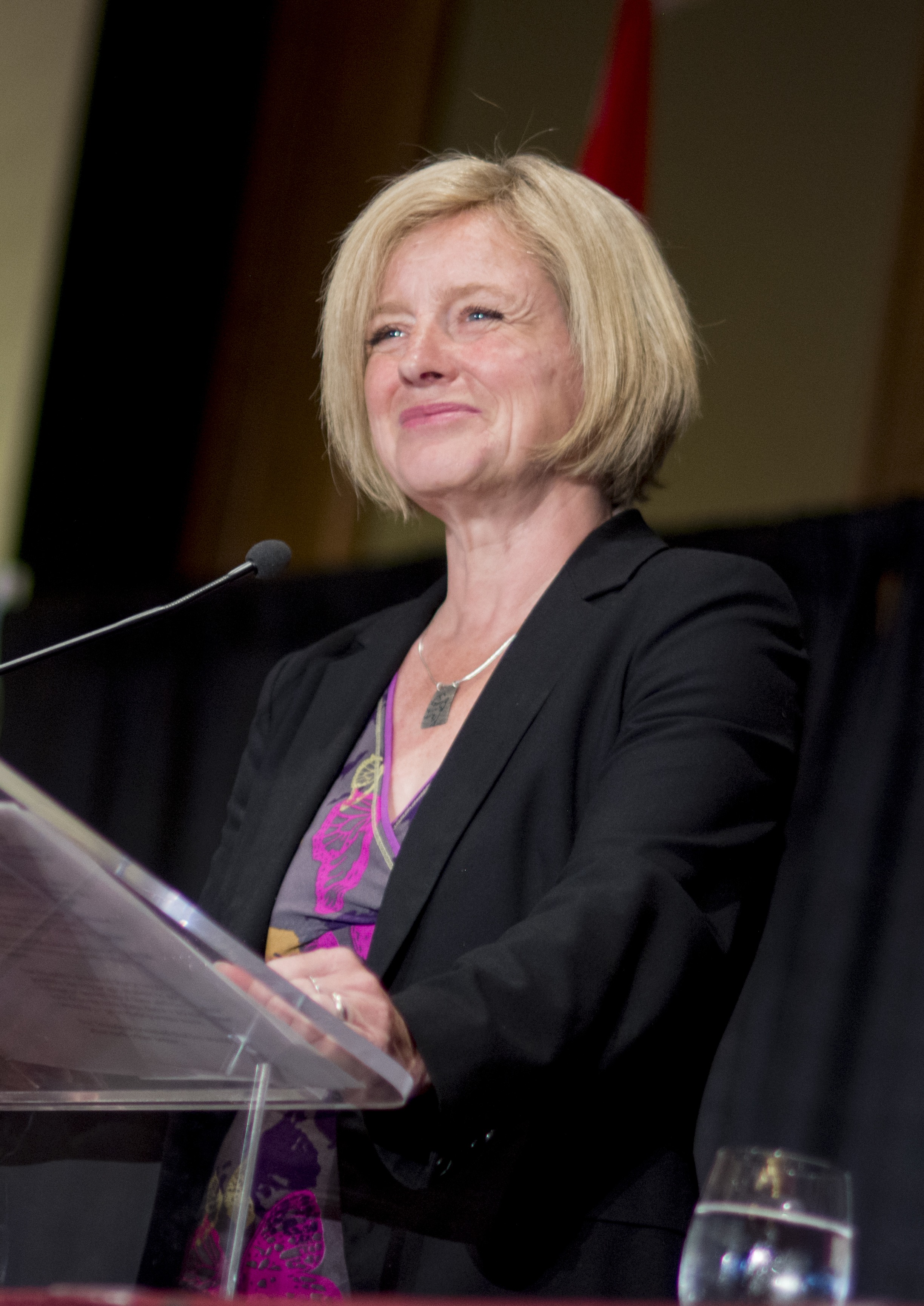 FIRST MEETING – Premier Rachel Notley spoke before more than 140 New Democrat Party members during the party’s first provincial council meeting held at the Sheraton Hotel and Conference Centre this past Saturday.