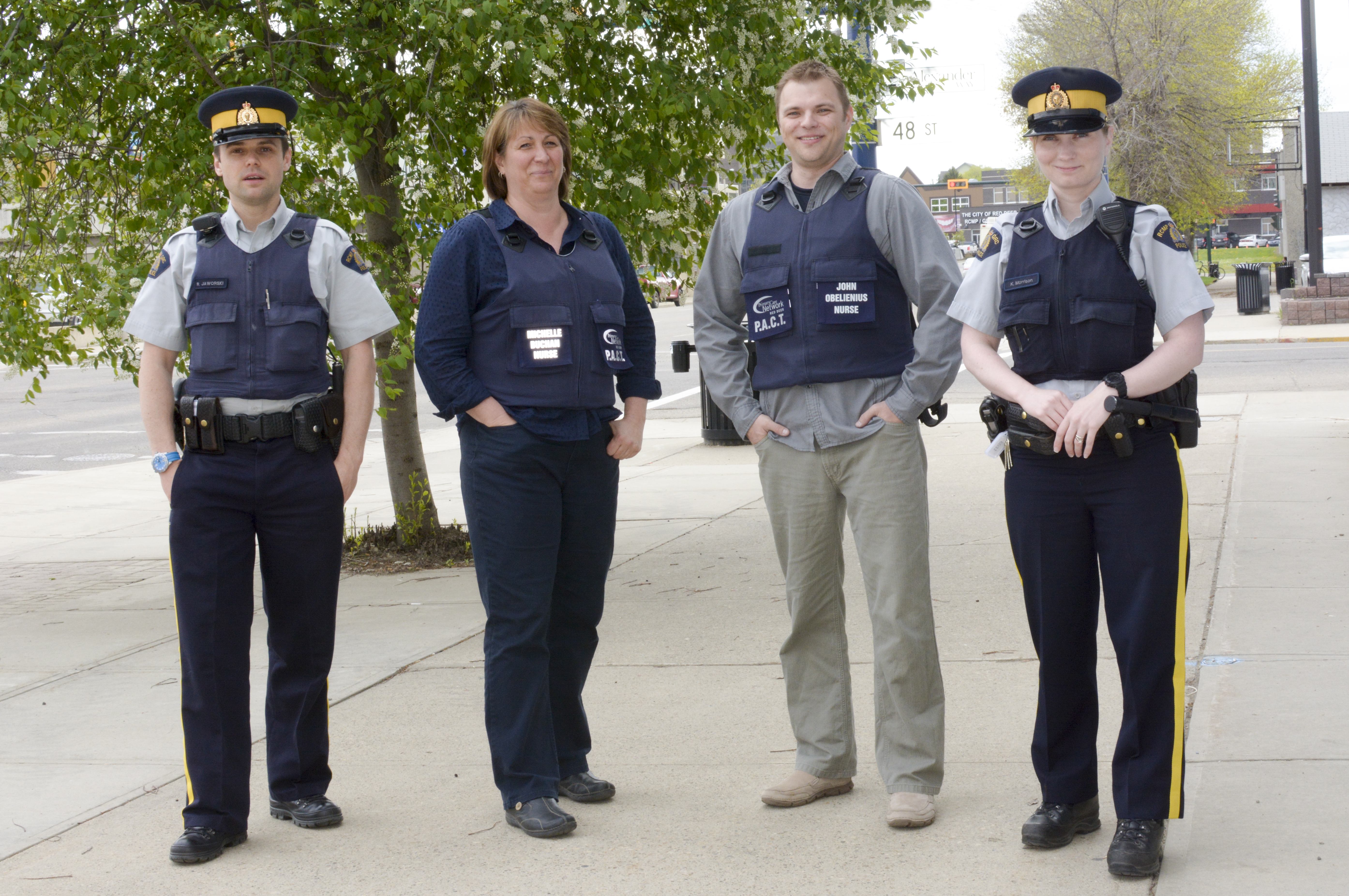 TEAMWORK– The Red Deer Police and Crisis Team (PACT) is a two-person team consisting of one RCMP officer and a psychiatric nurse who respond to various calls throughout the City that may pertain to mental health and crisis prevention. From left