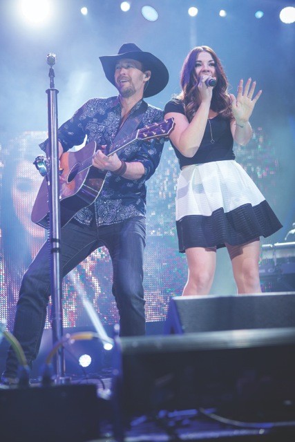 IN SYNC - Country singers Paul Brandt and Jess Mosaluke perform together at the ENMAX Centrium Tuesday night.