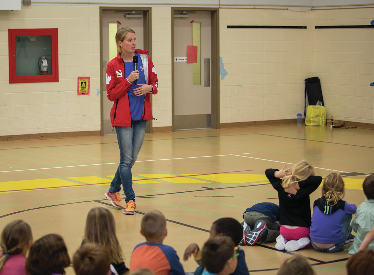 INSPIRATIONAL - Canadian Olympic swimmer Martha McCabe spoke to students at Mountview Elementary School last week. The stop was part of a cross-Canada tour that McCabe has been making over the past month.