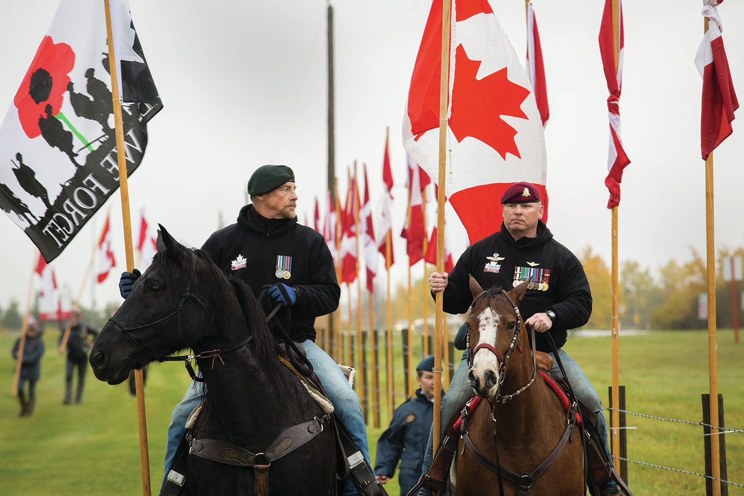 IN HONOUR - The annual Flags of Remembrance ceremony took place last month at Meadowlands Golf Course. About 50 people braved the cold and rain on the Saturday morning to attend the event
